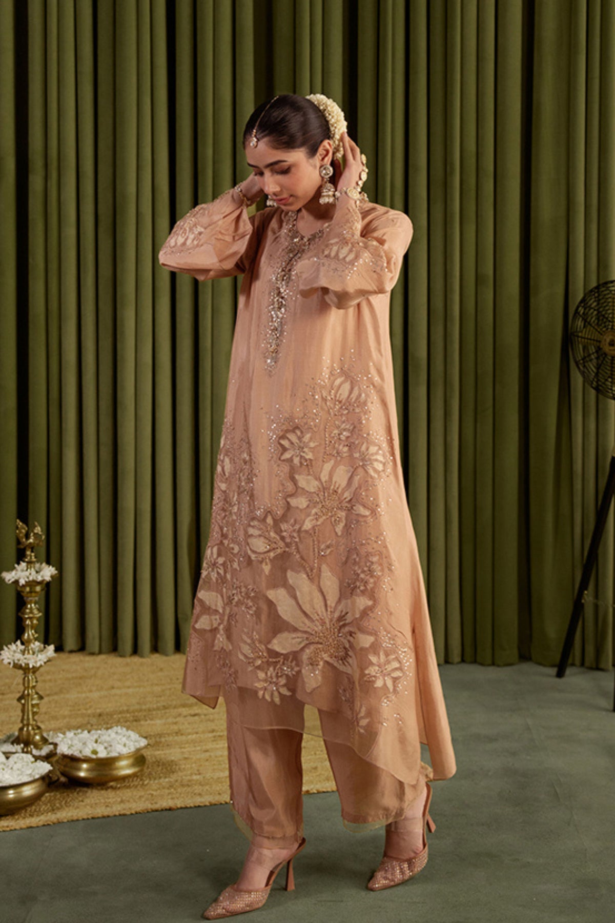 Golden Beige Magnolia Kurta Set