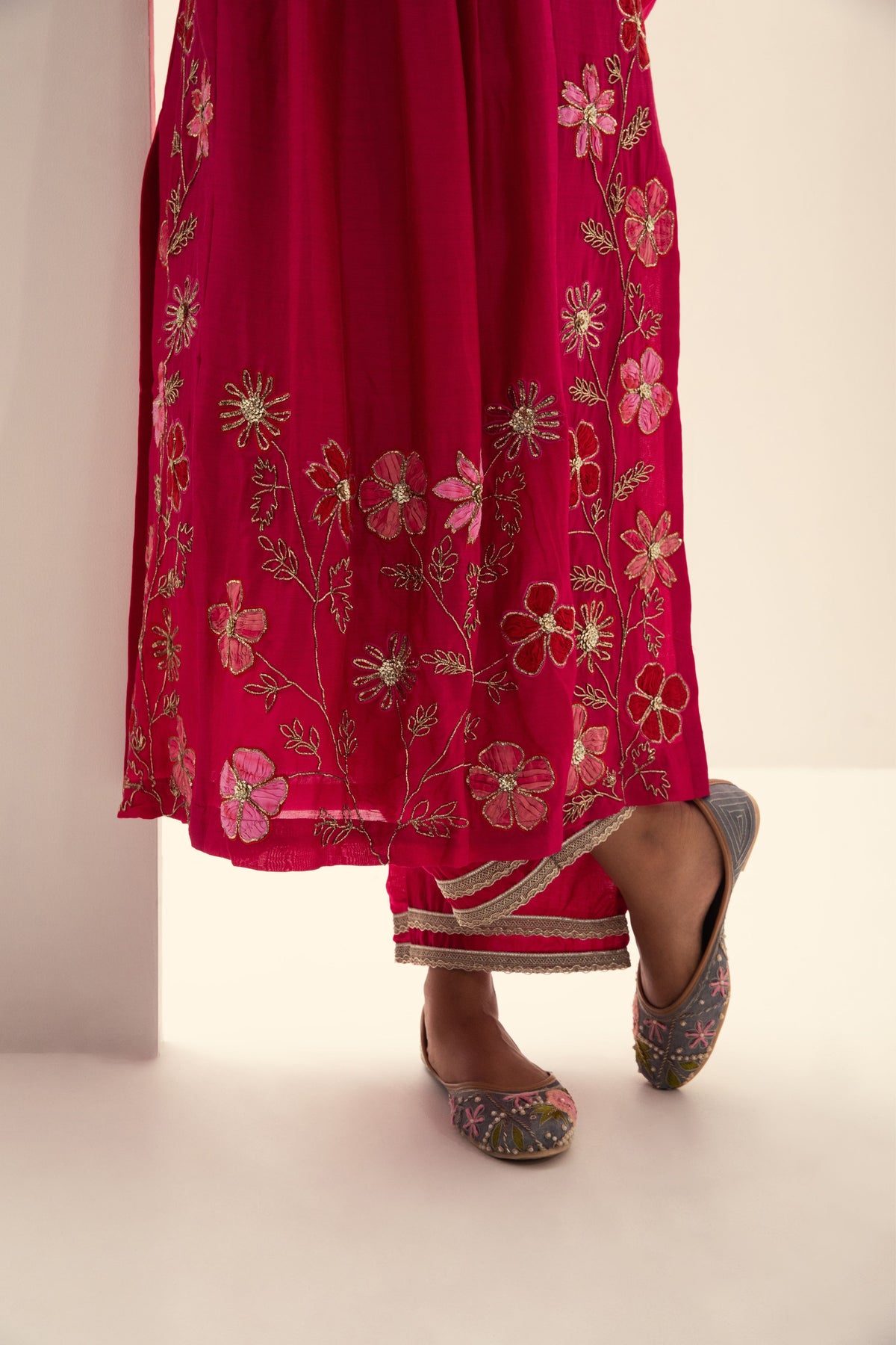 Front Gathered Kurta Set