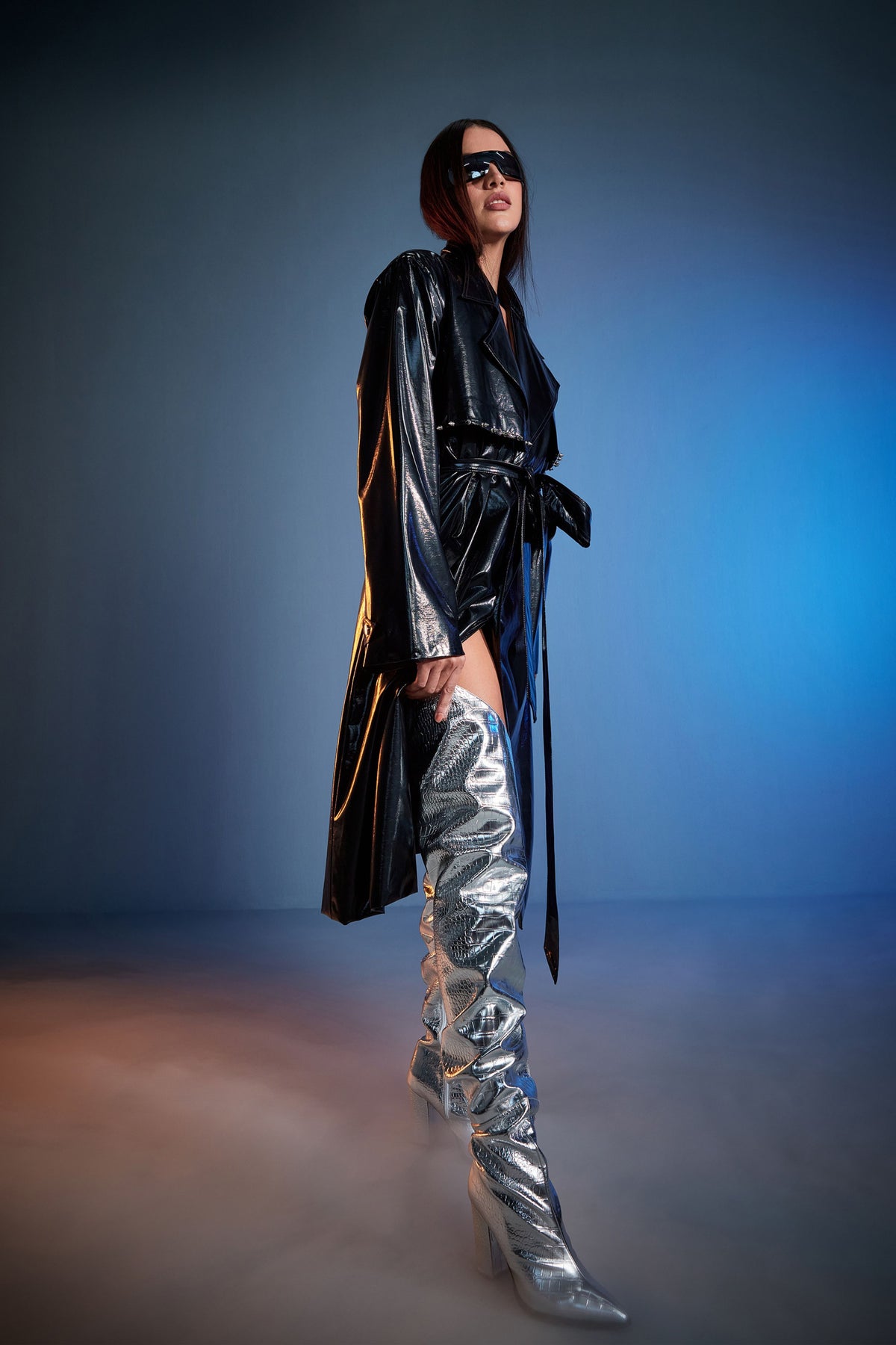 Liquid Leather Trench Coat