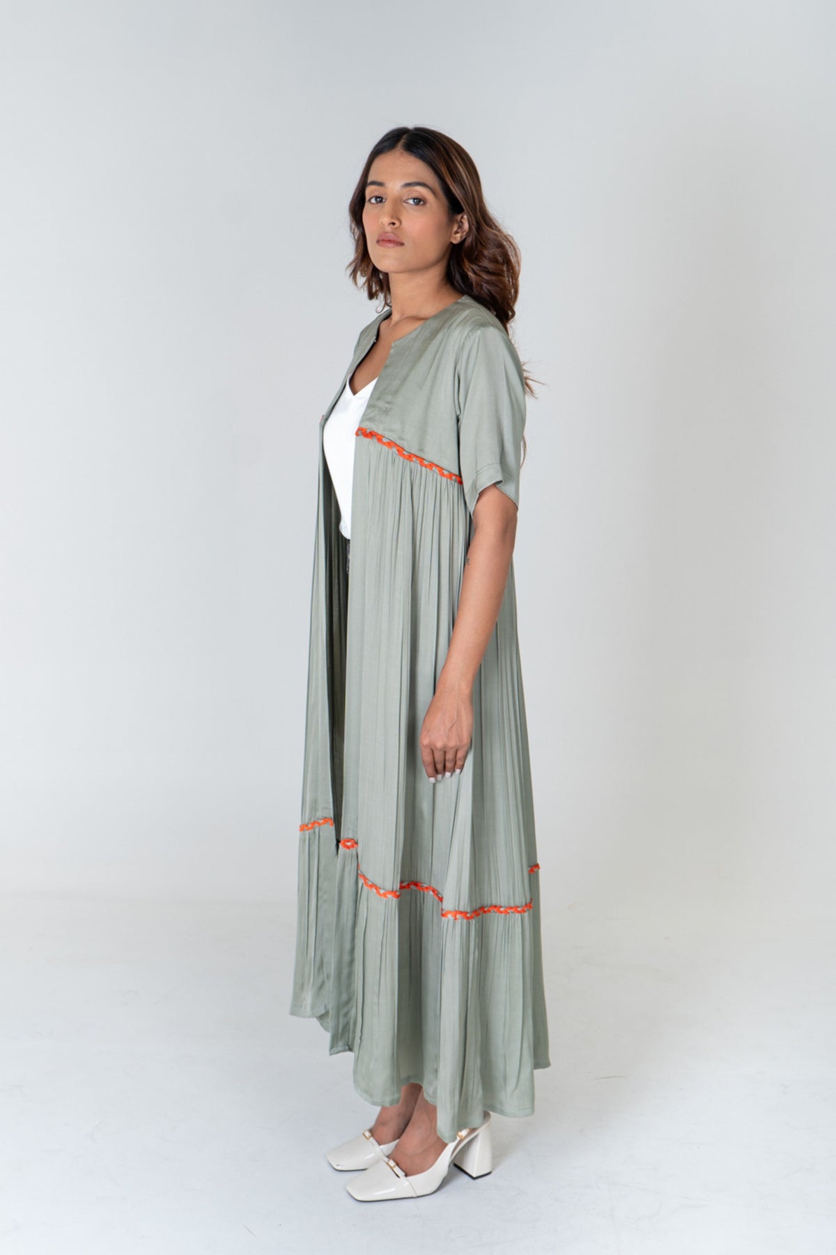 Green-orange Long Cape
