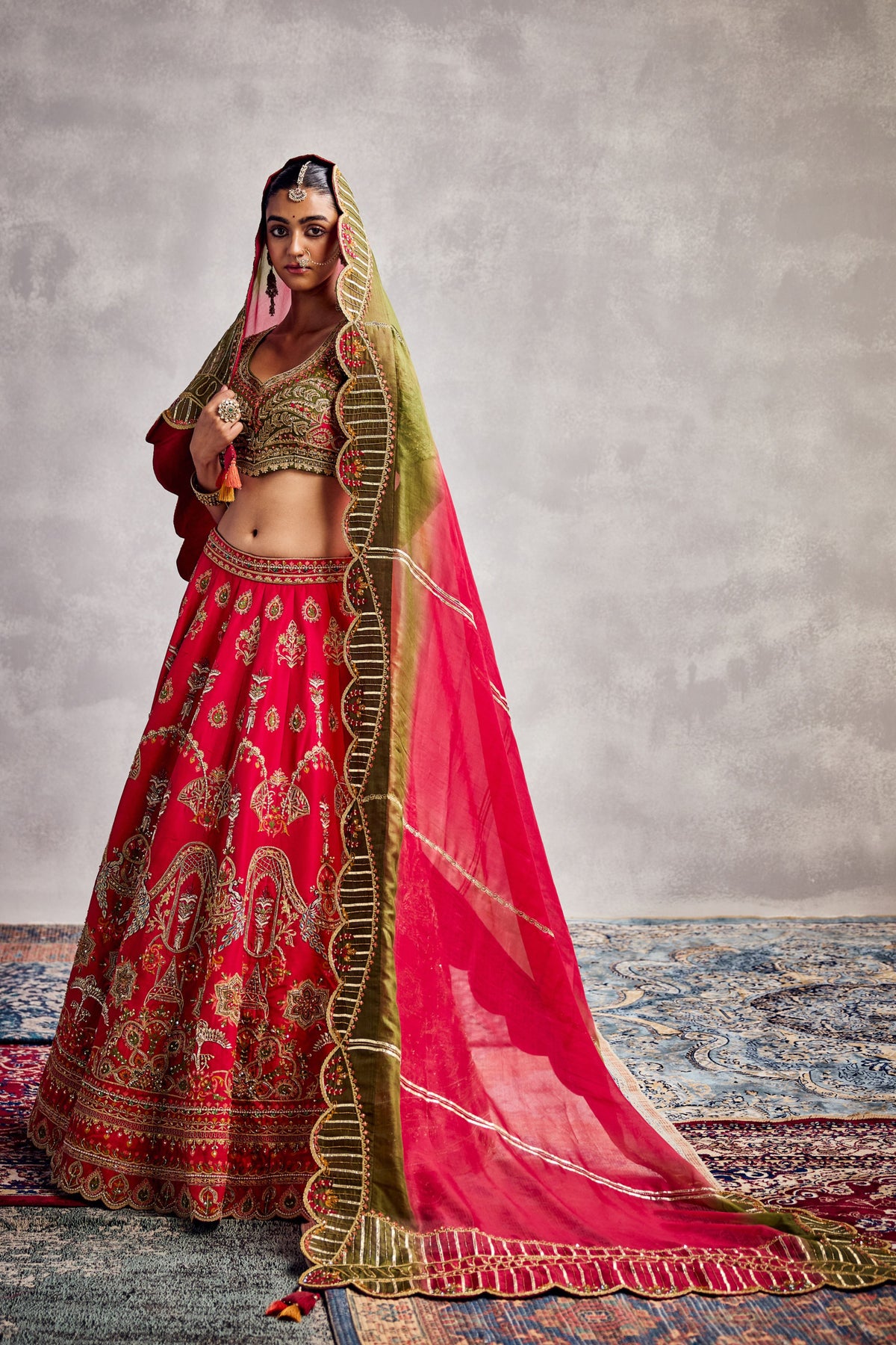 Pure Red Lehenga Set