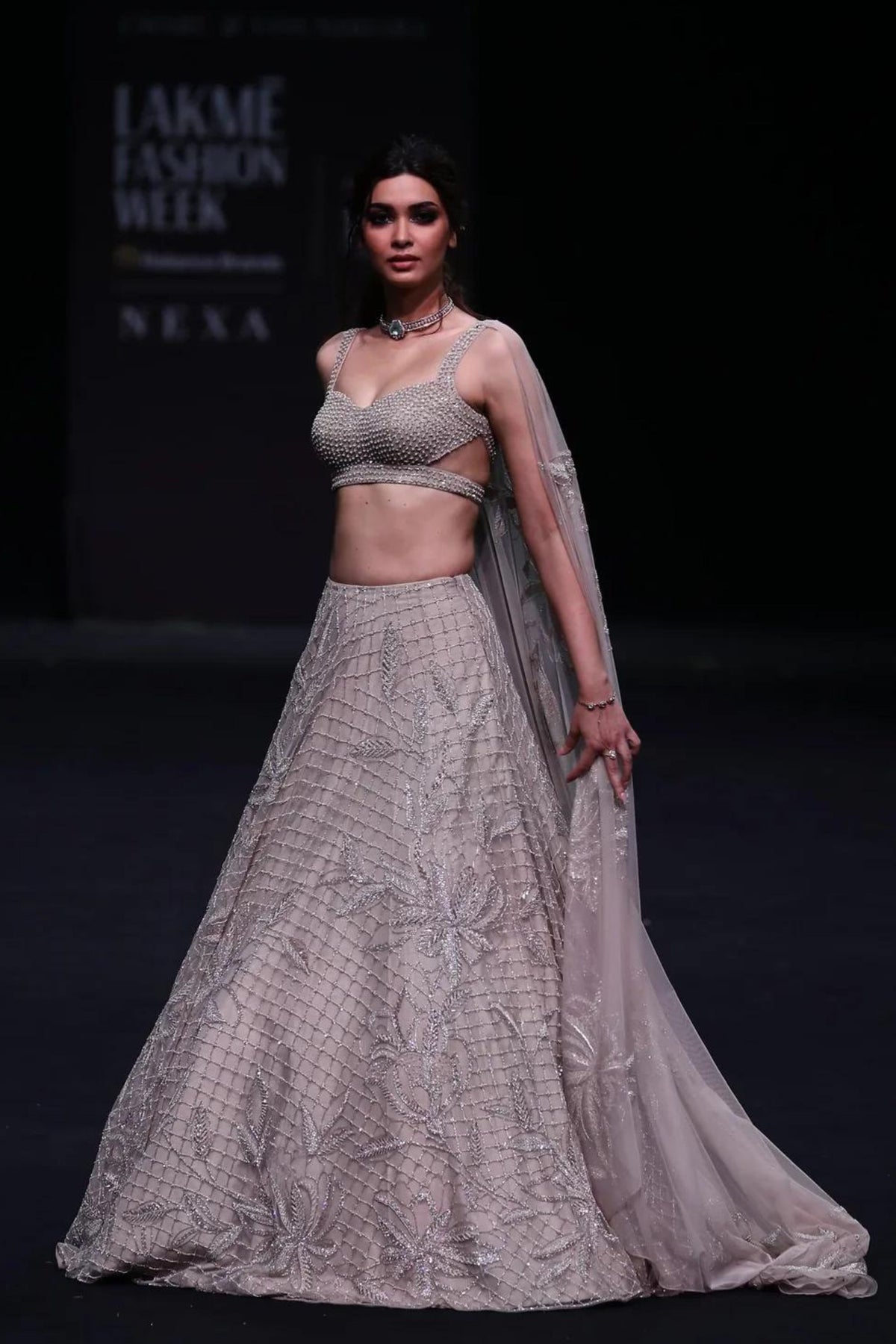 Vanna Lehenga Set in Champagne