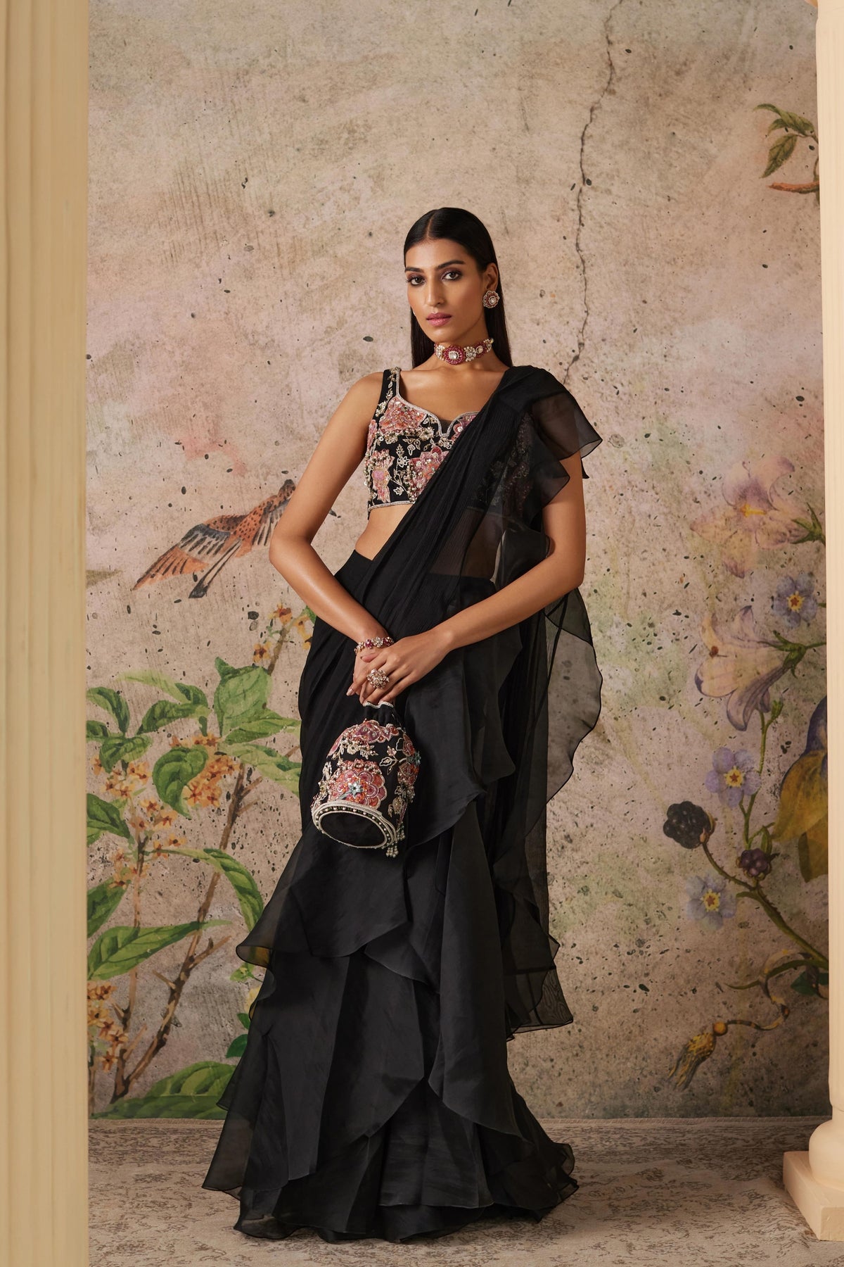 Noir Drape Saree Set