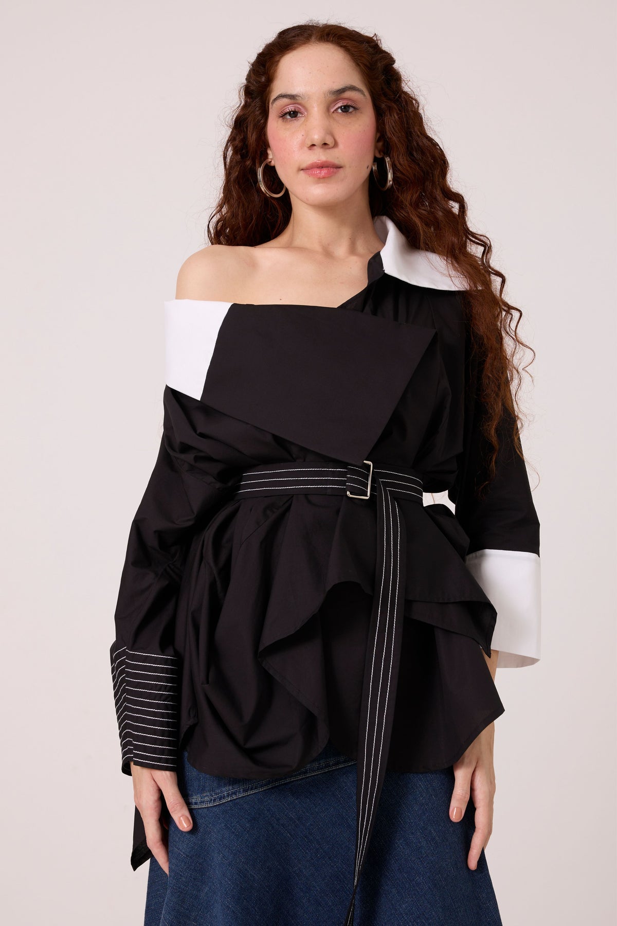 Ayaka Black and White Shirt