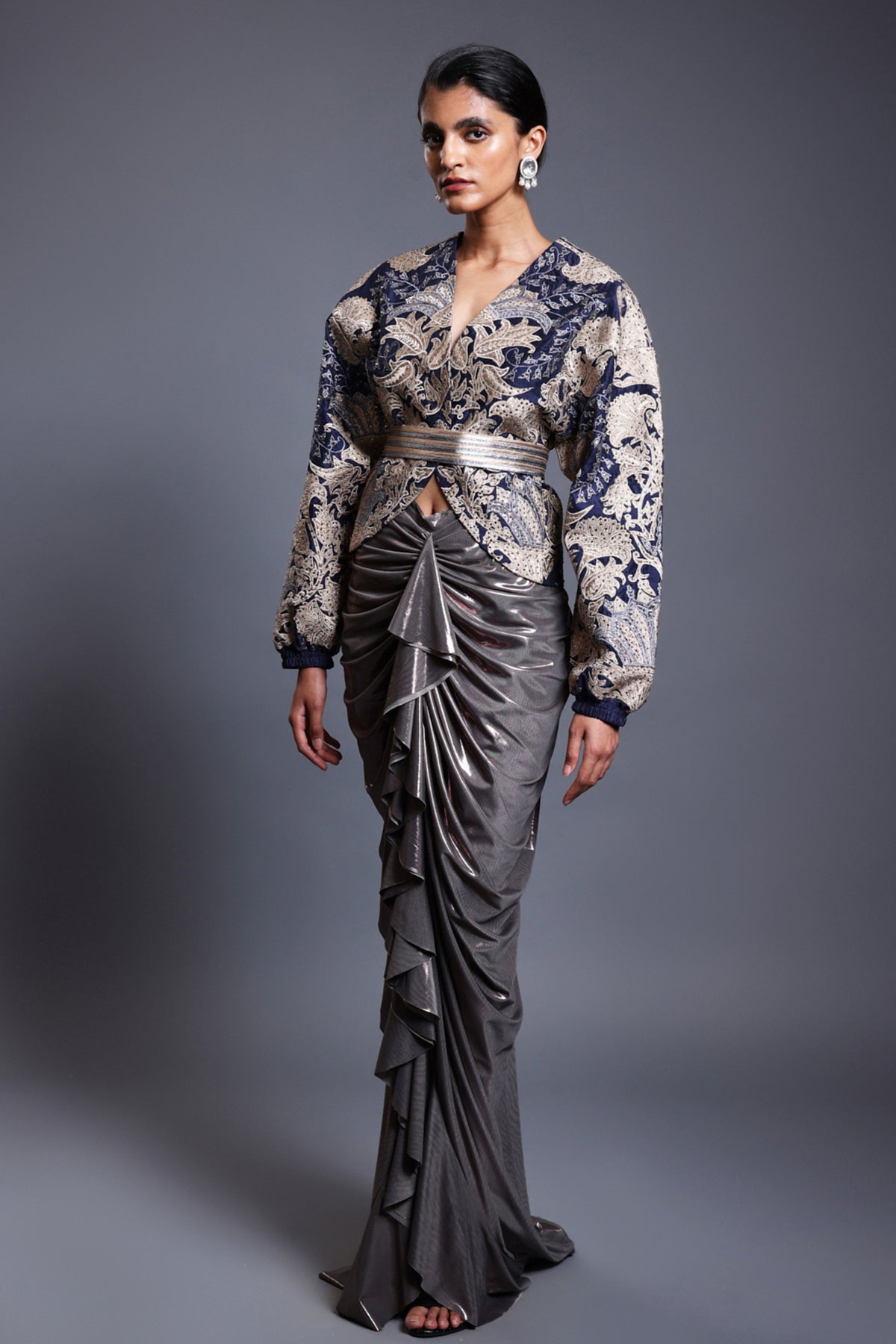 Navy Jacket With Belt