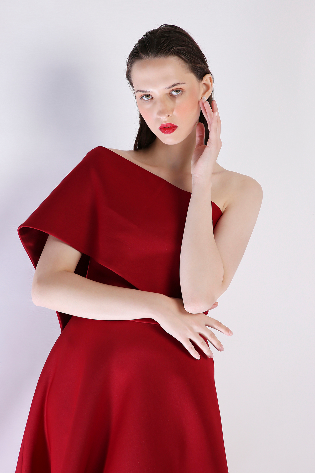 Deep Red Printed Dress