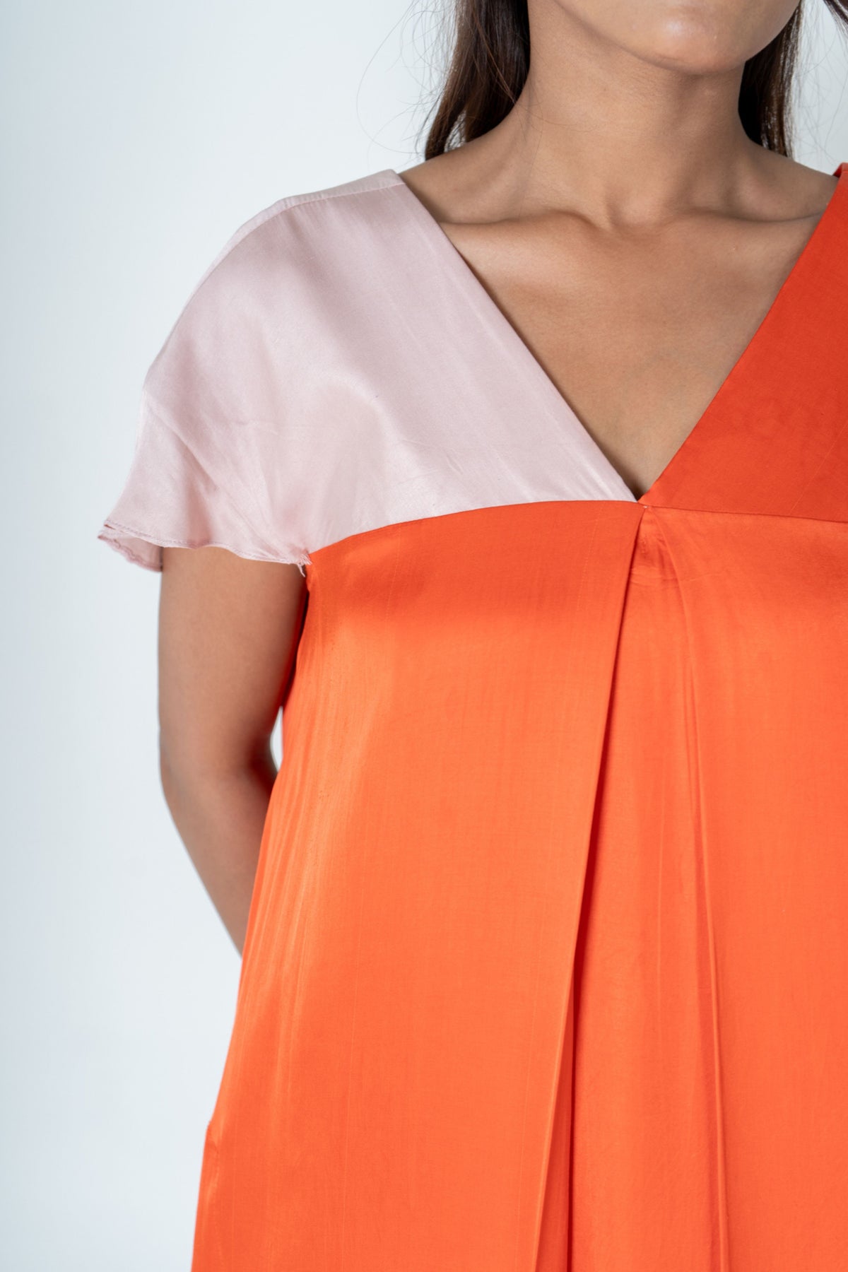 Orange-pink Short Dress