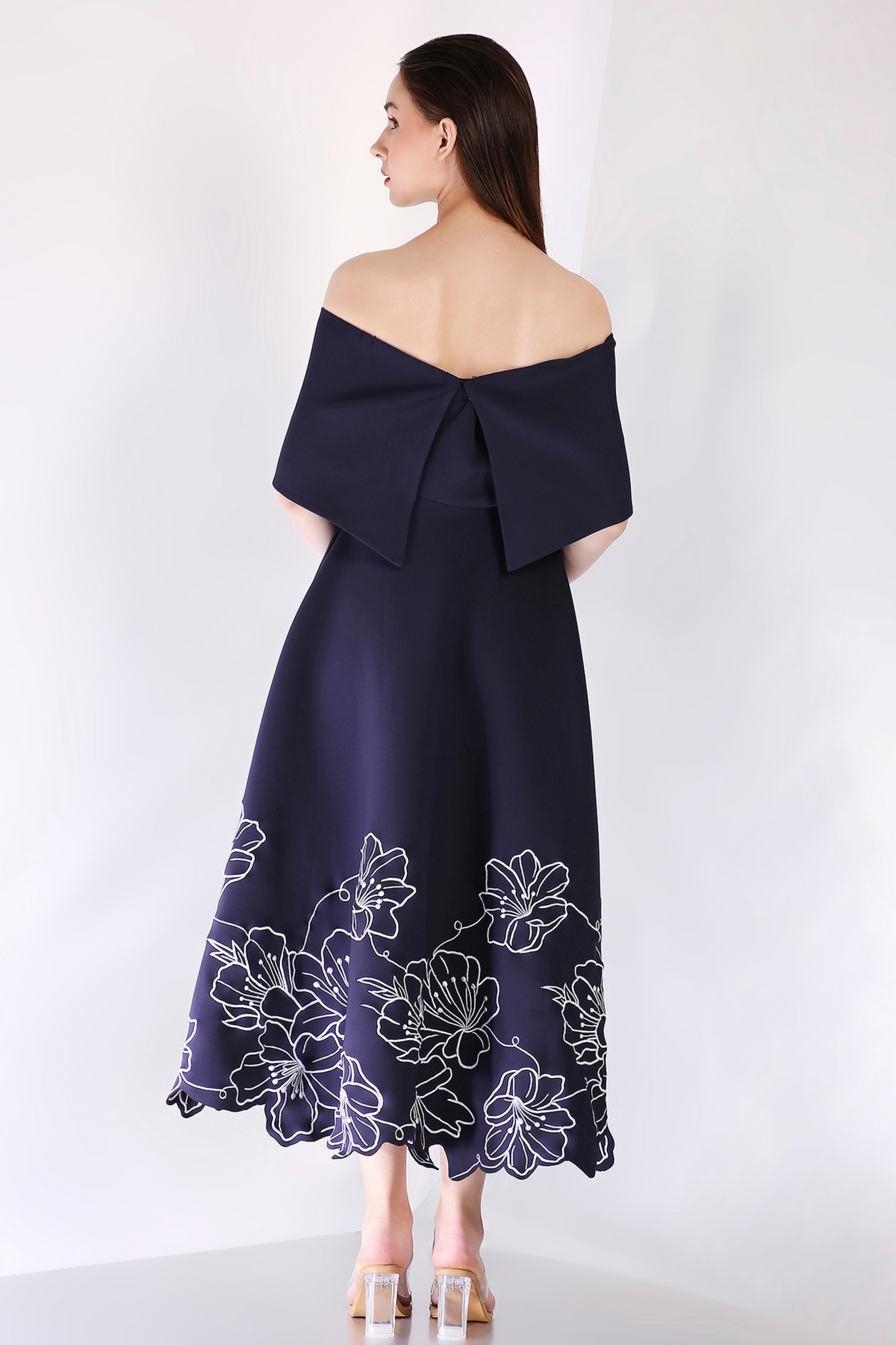 Navy Blue Embroidered Dress