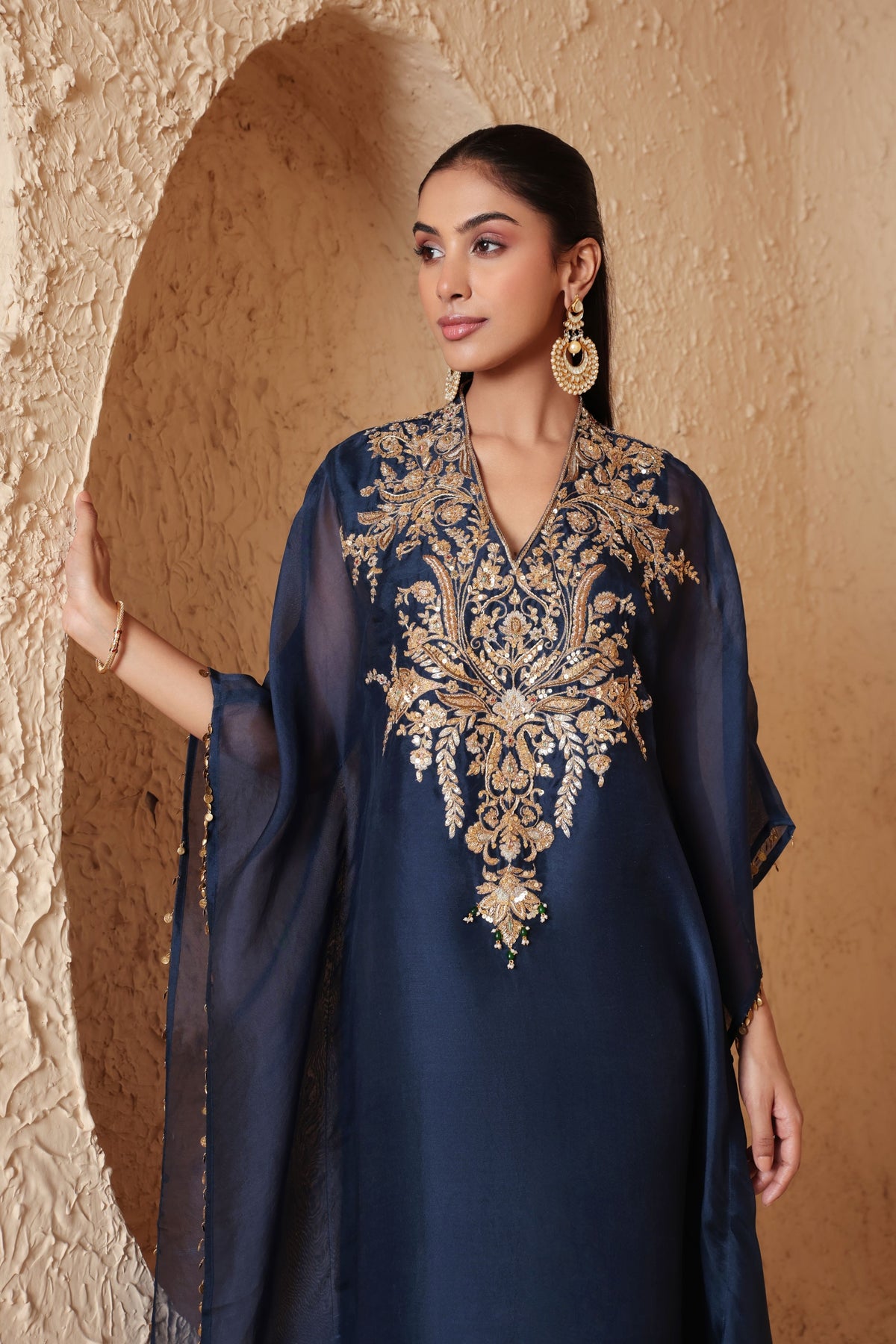 Blue Heavy Kaftan Set