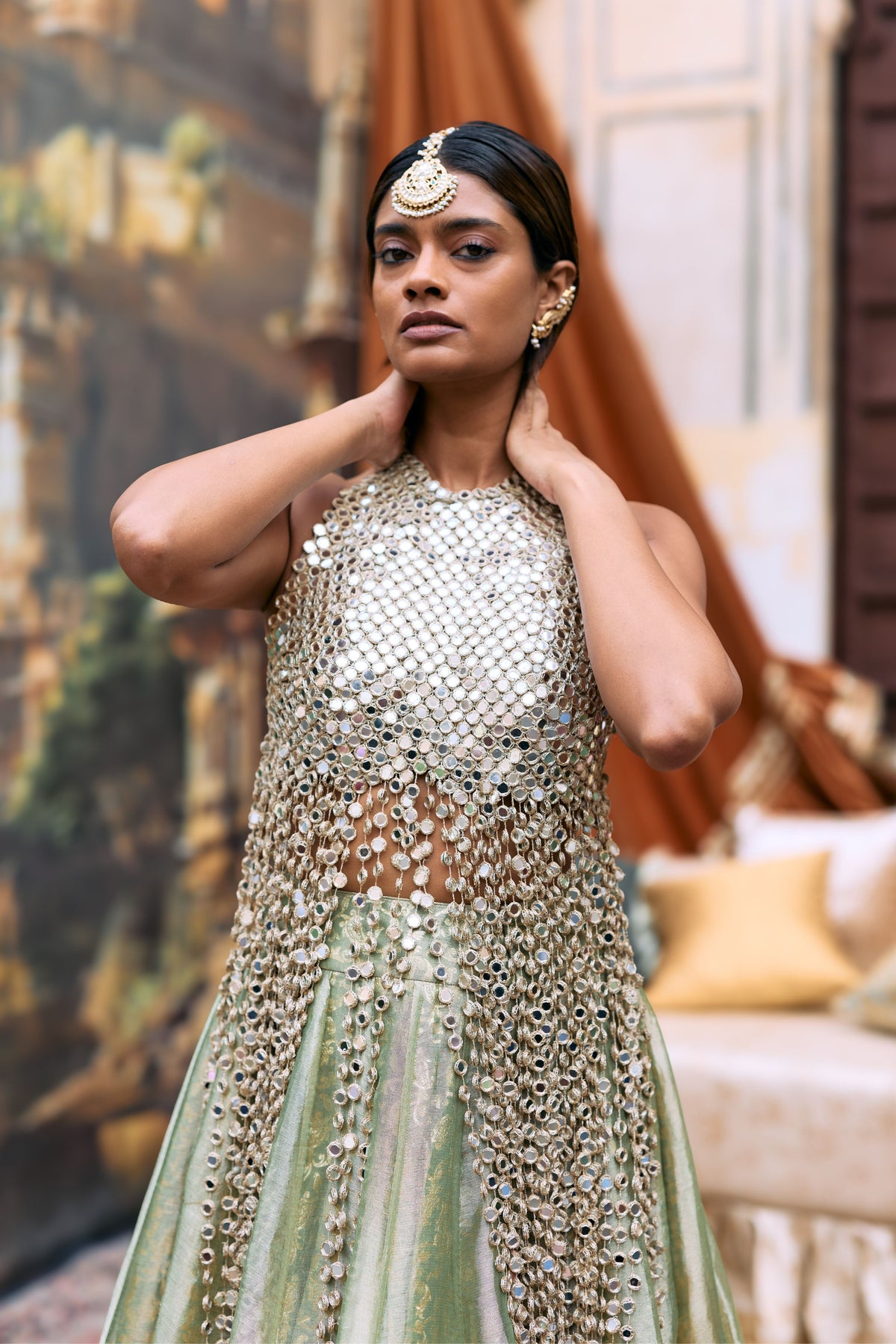 Green Kanak Lehenga Set
