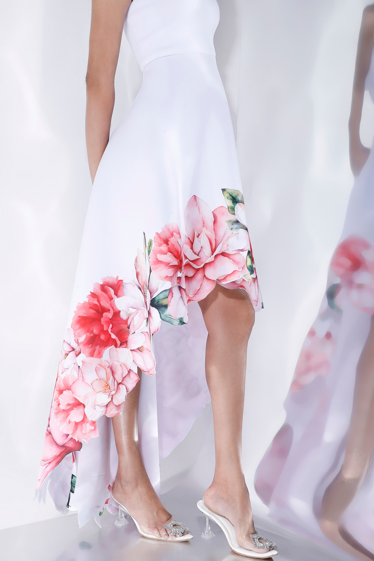Off White Printed Dress