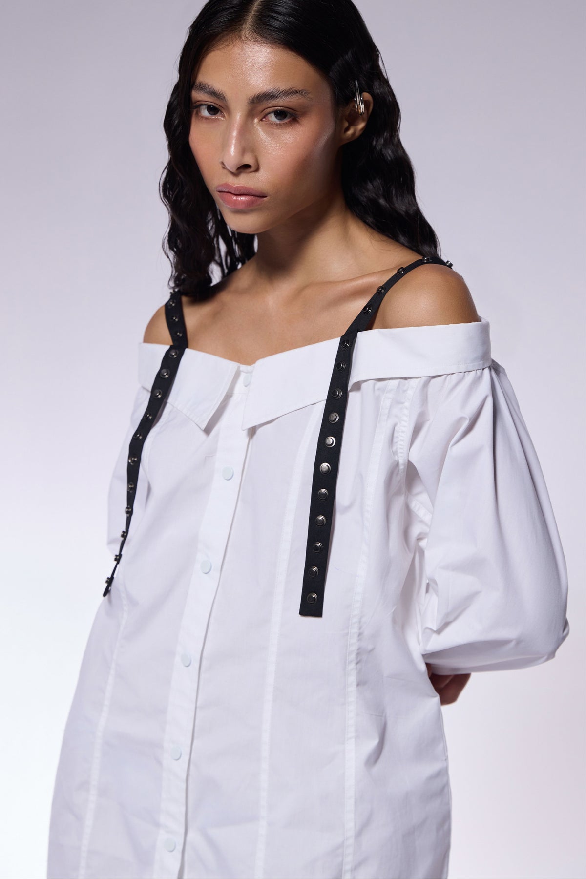 Off-Shoulder Shirt Dress