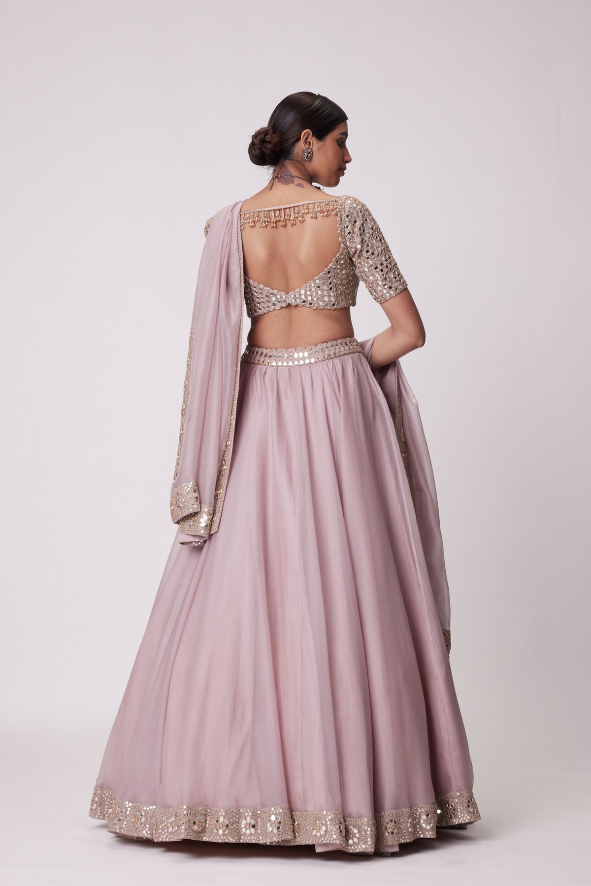Ash Pink Lehenga Set