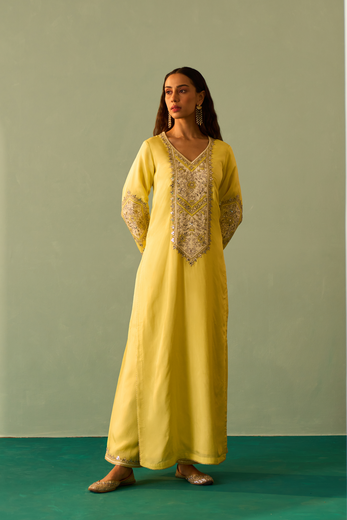 Yellow Silk Kurta Set