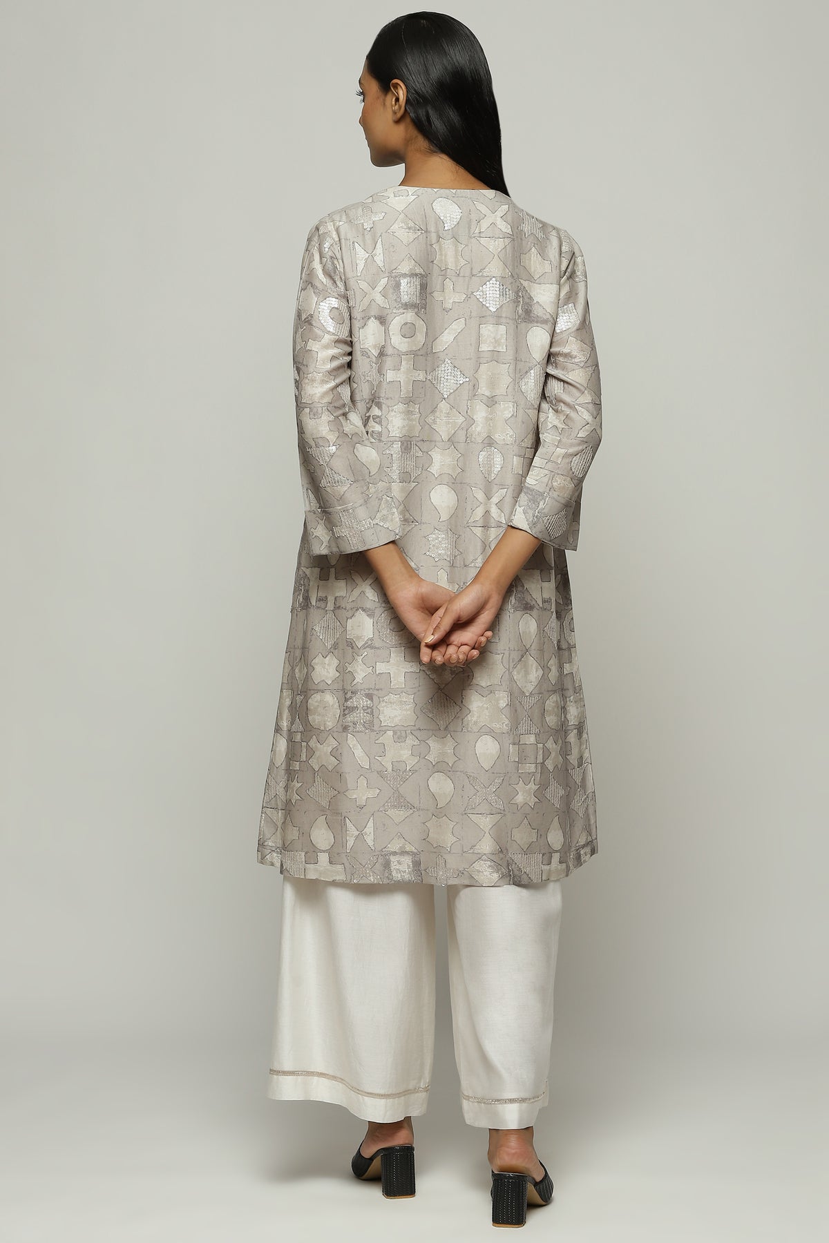 Symbol Print And Sequins Jacket