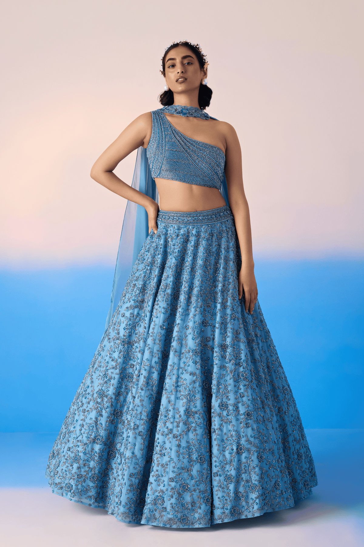 Mint Blue Lehenga Set