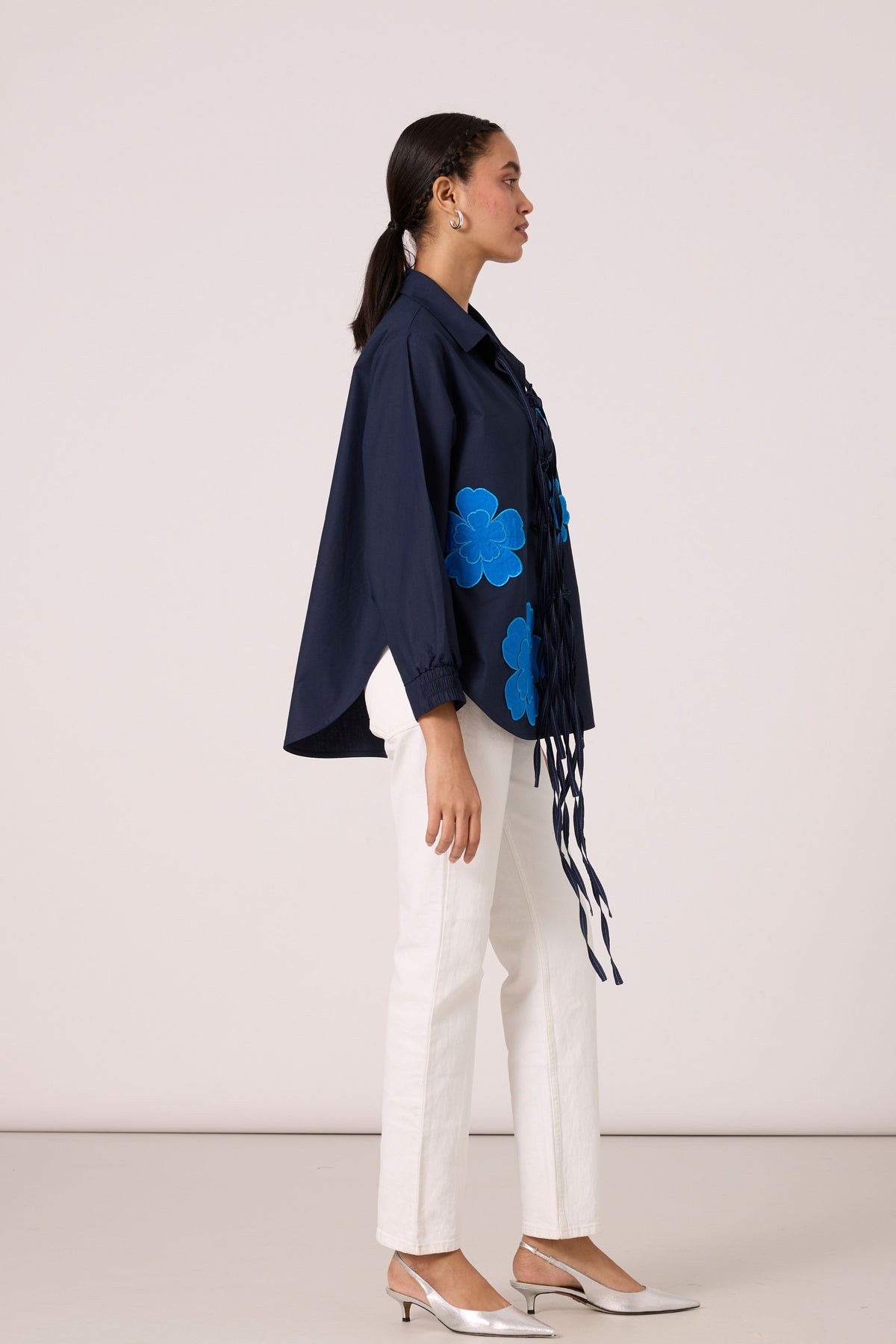 Ariel Applique Navy Blue Shirt