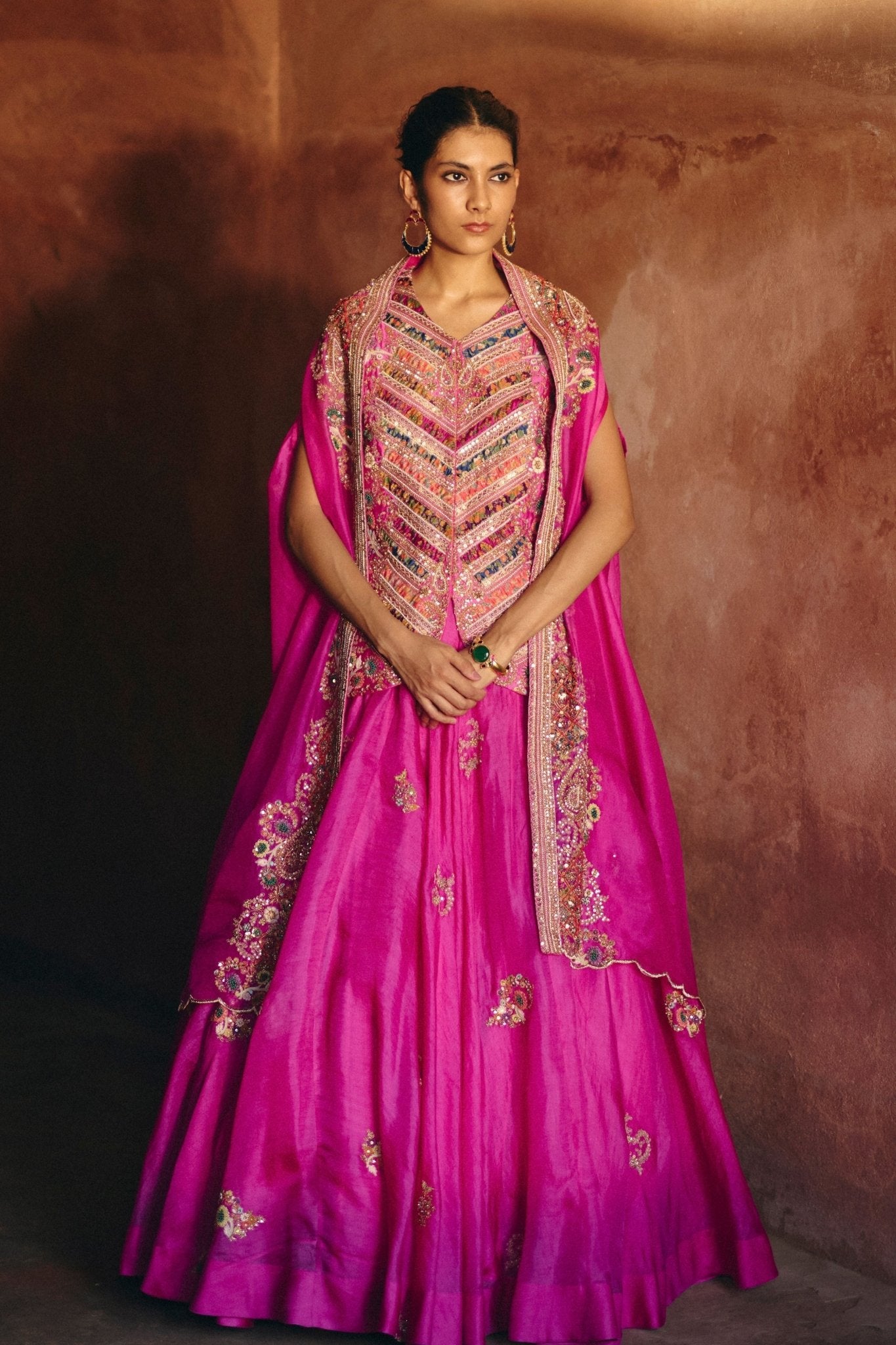 Gulrez Heavy Embroidered Cape Set - Petticoat Lane - Elahe