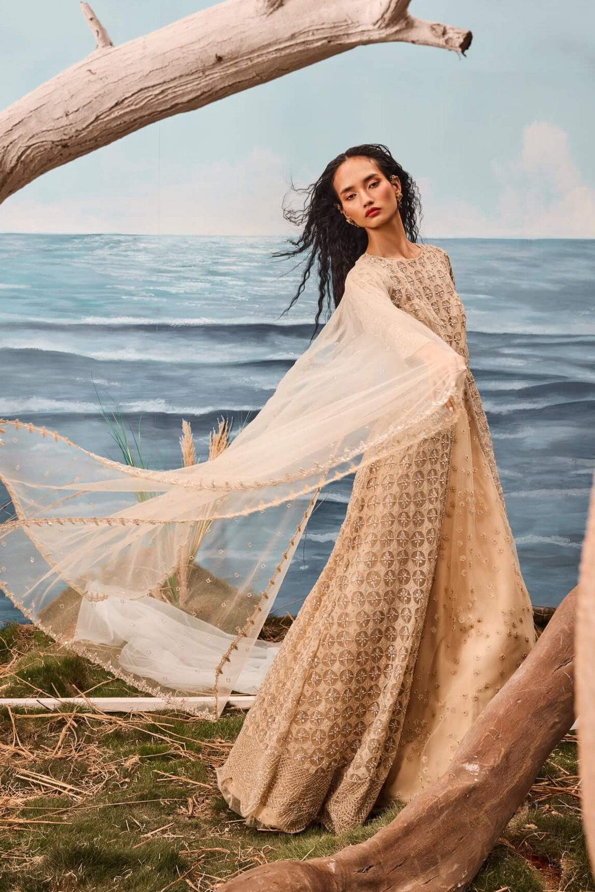 Champagne Jacket Lehenga Set