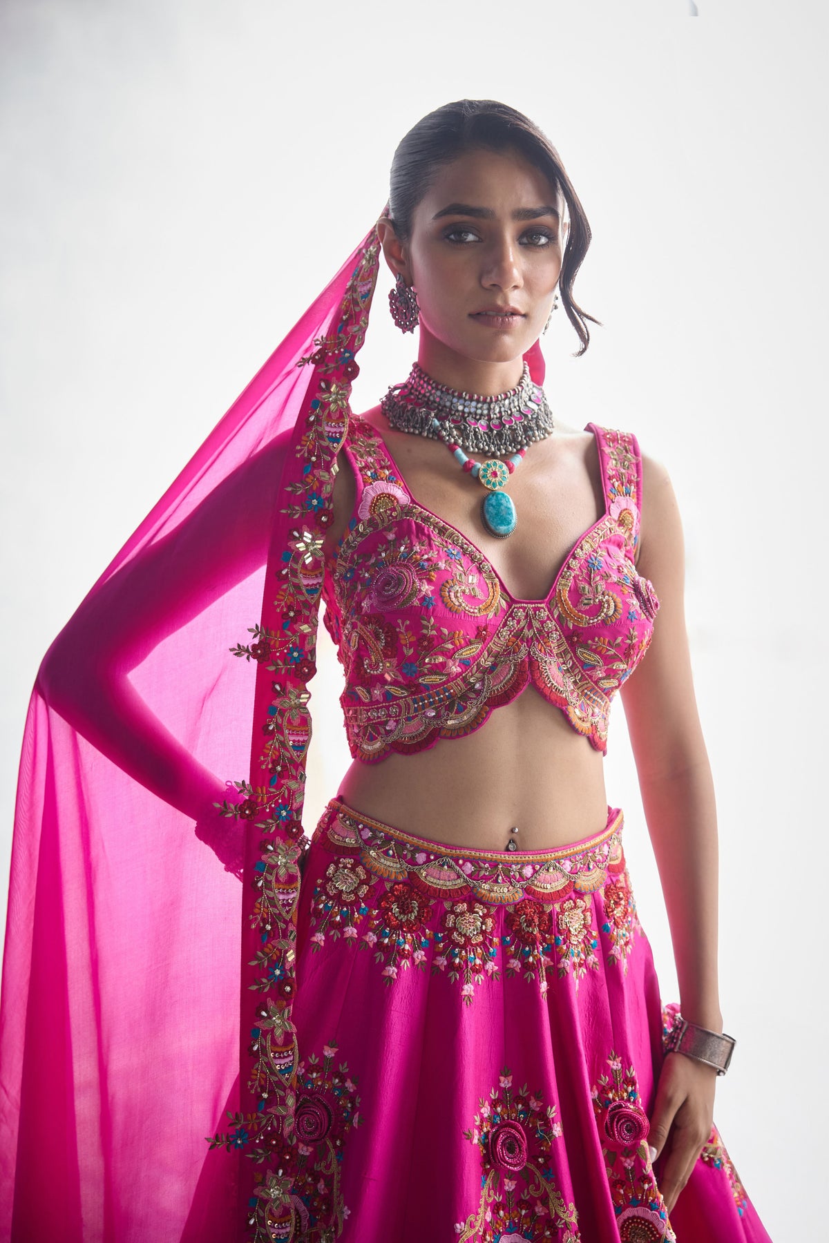 Fuschia Pink Lehenga Set