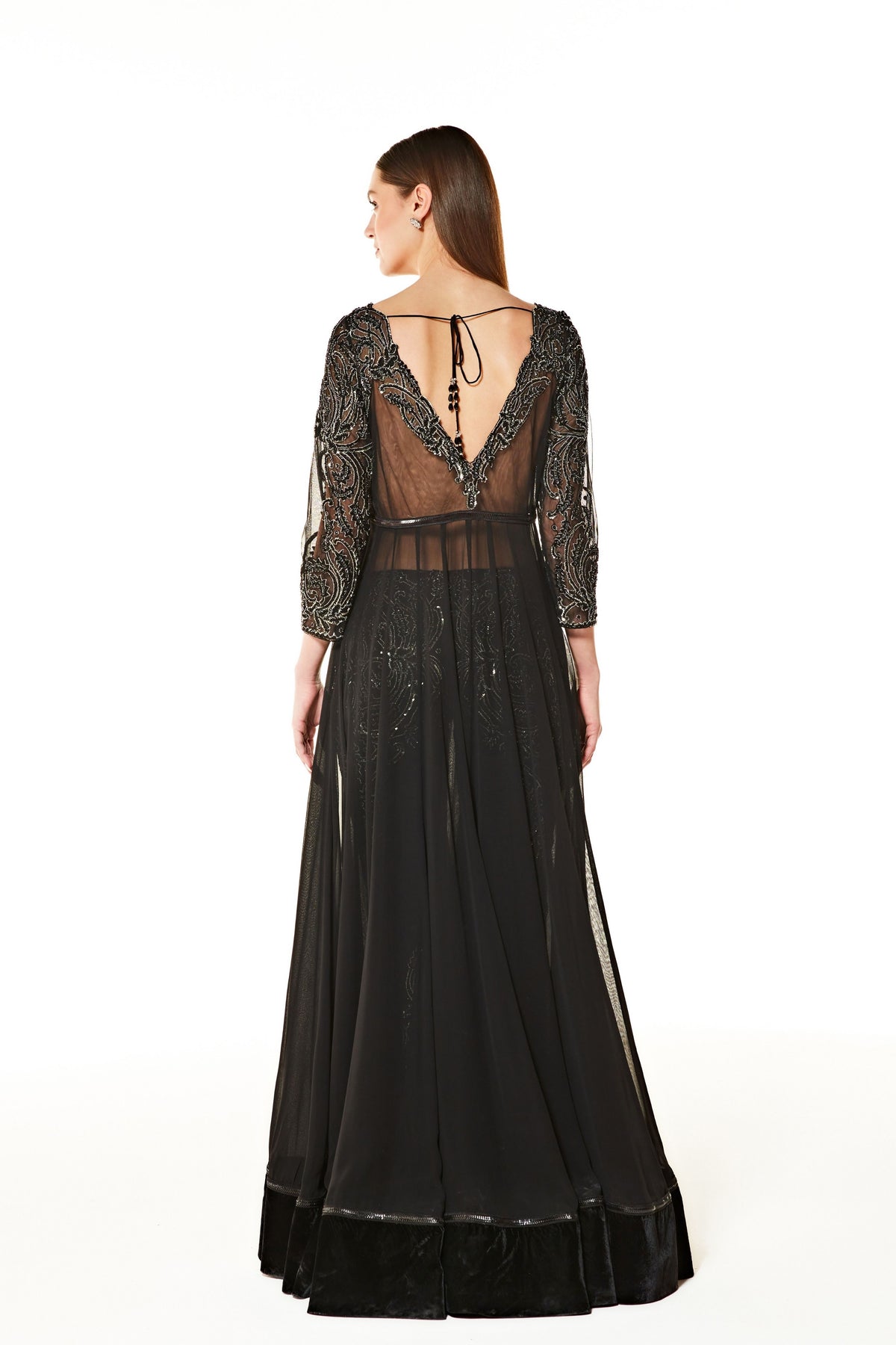 Adah Black Gown With Pant