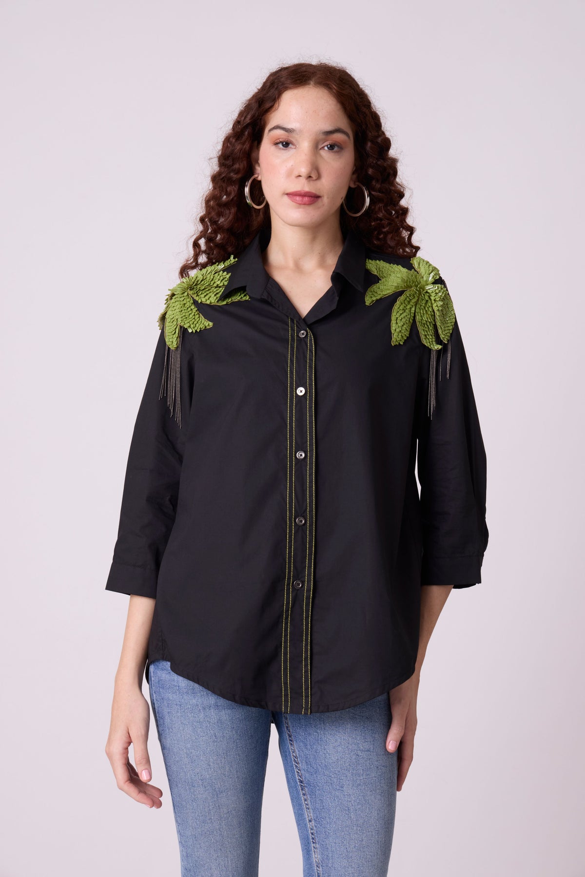 Jules Applique Black Shirt
