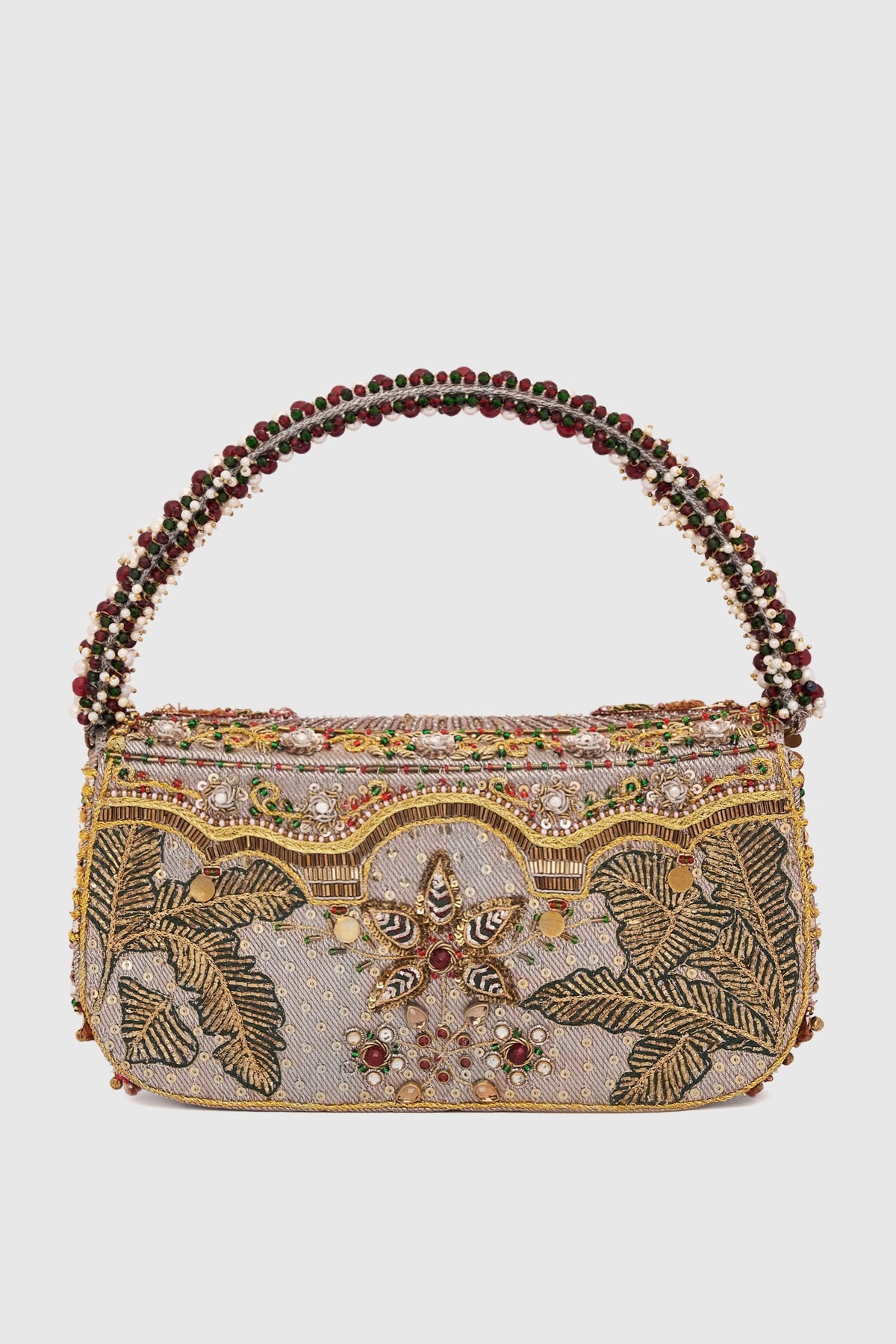 Gajah Flapover Silver Clutch