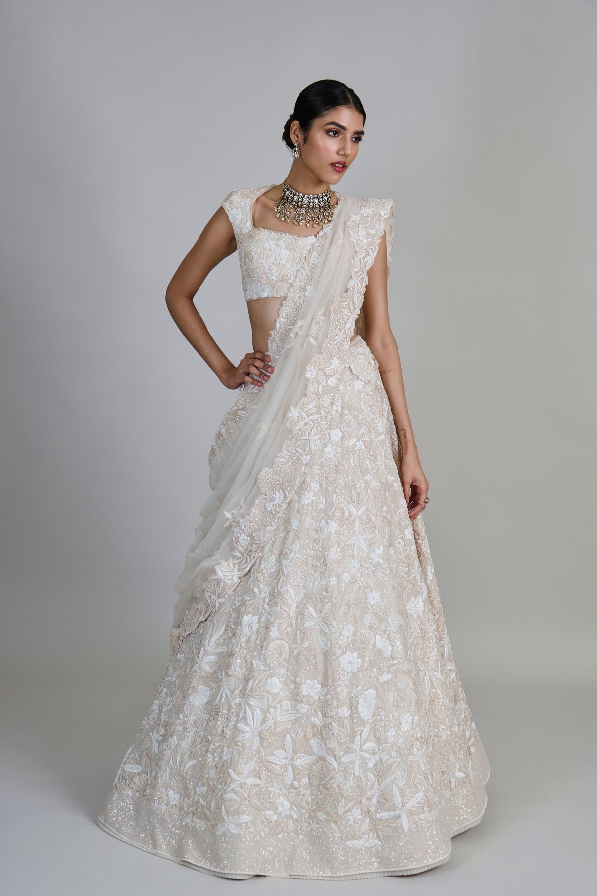 Emma Ivory Lehenga Set