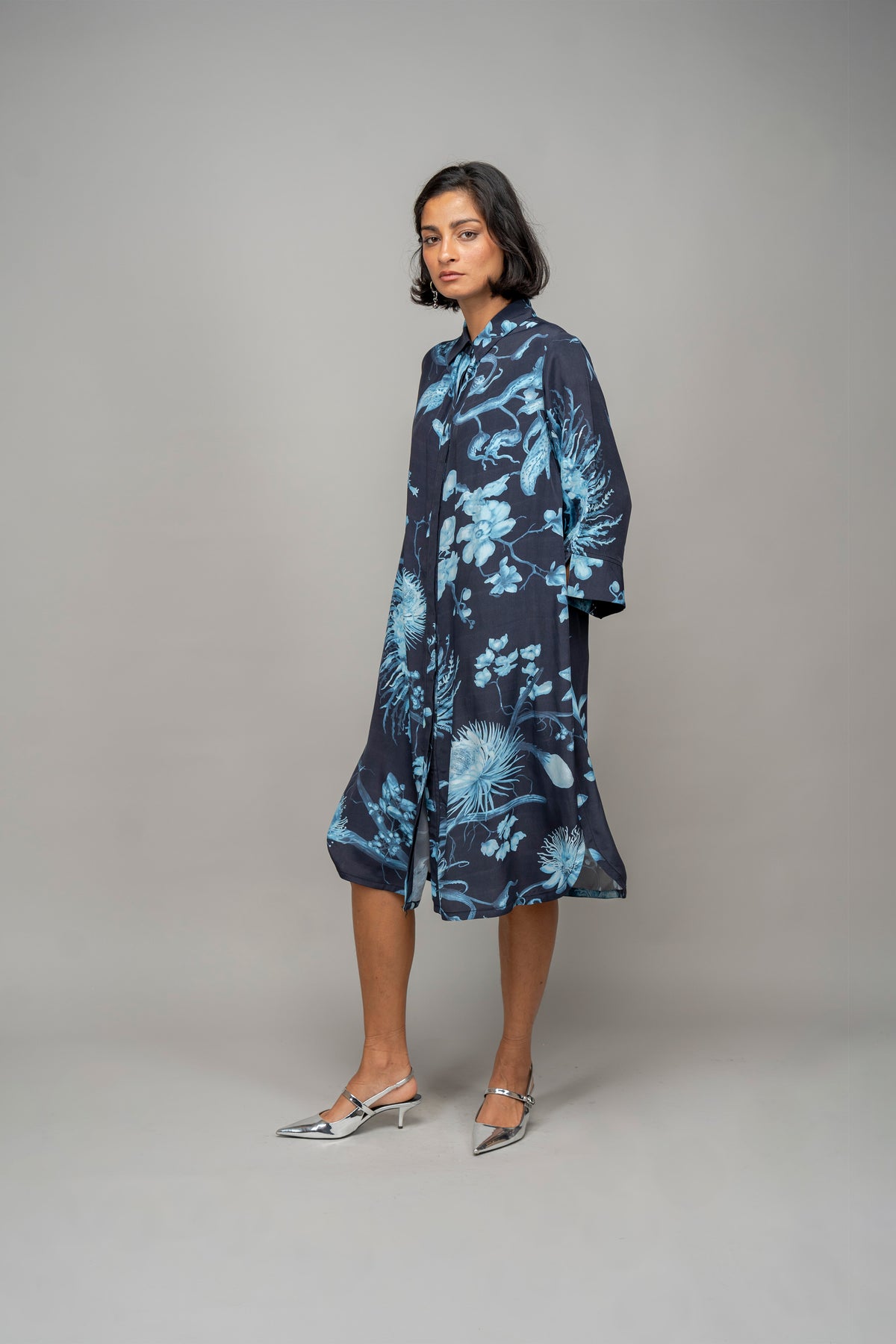Garden Print Fence Shirt in Aurora Borealis