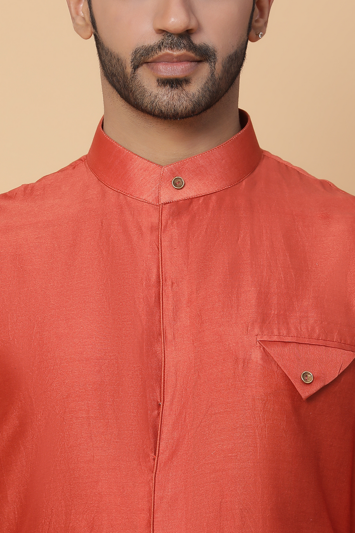 Rust flap kurta set