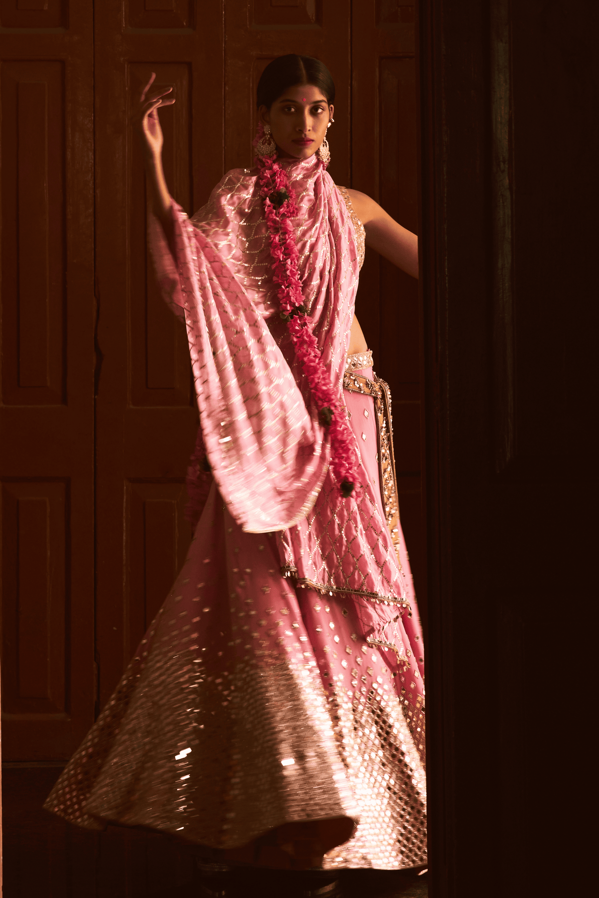 Rose Pink Embellished Lehenga Set
