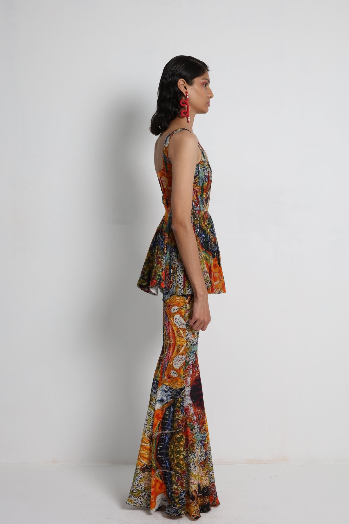 Multicolour Hand Embroidered Sharara Set