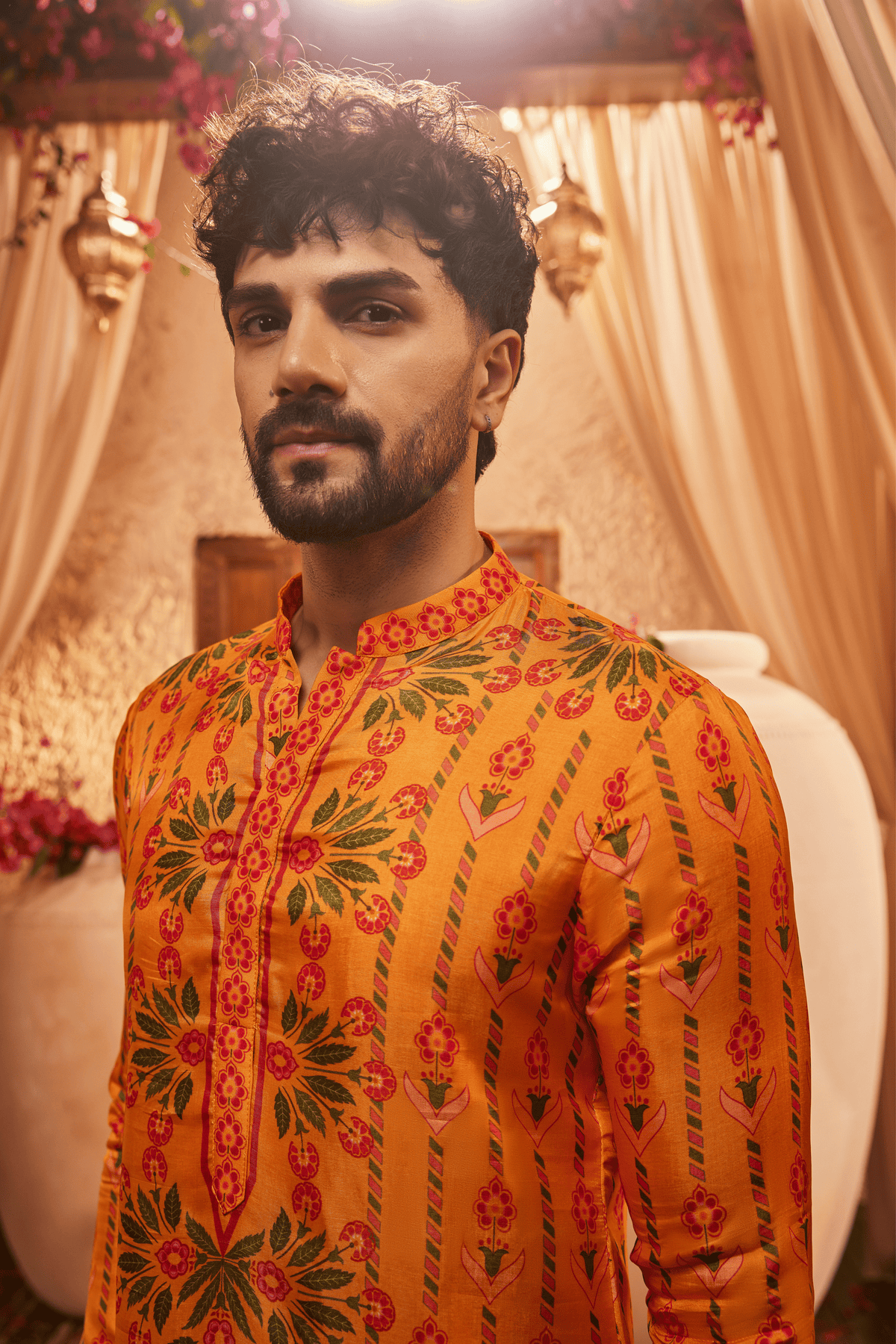 Aric Yellow Mens Kurta