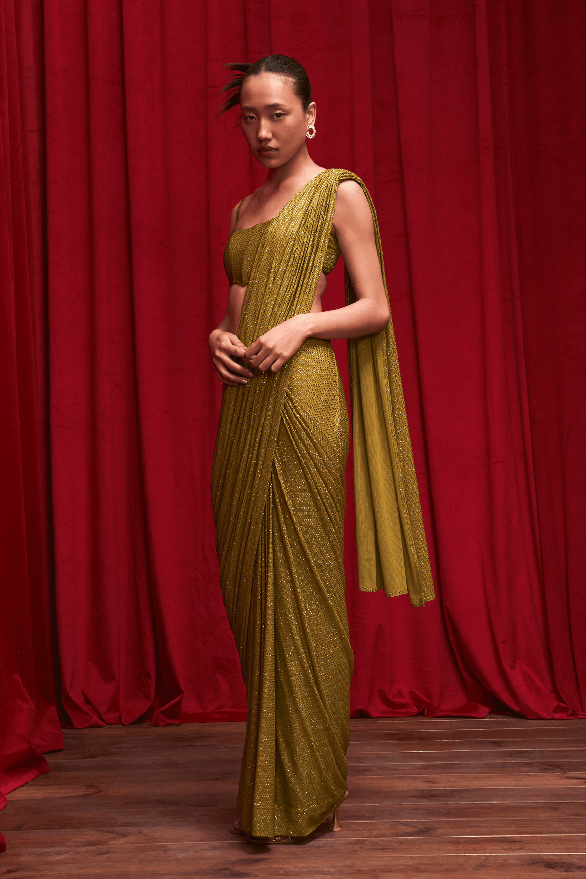 Olive Opulence Saree Set
