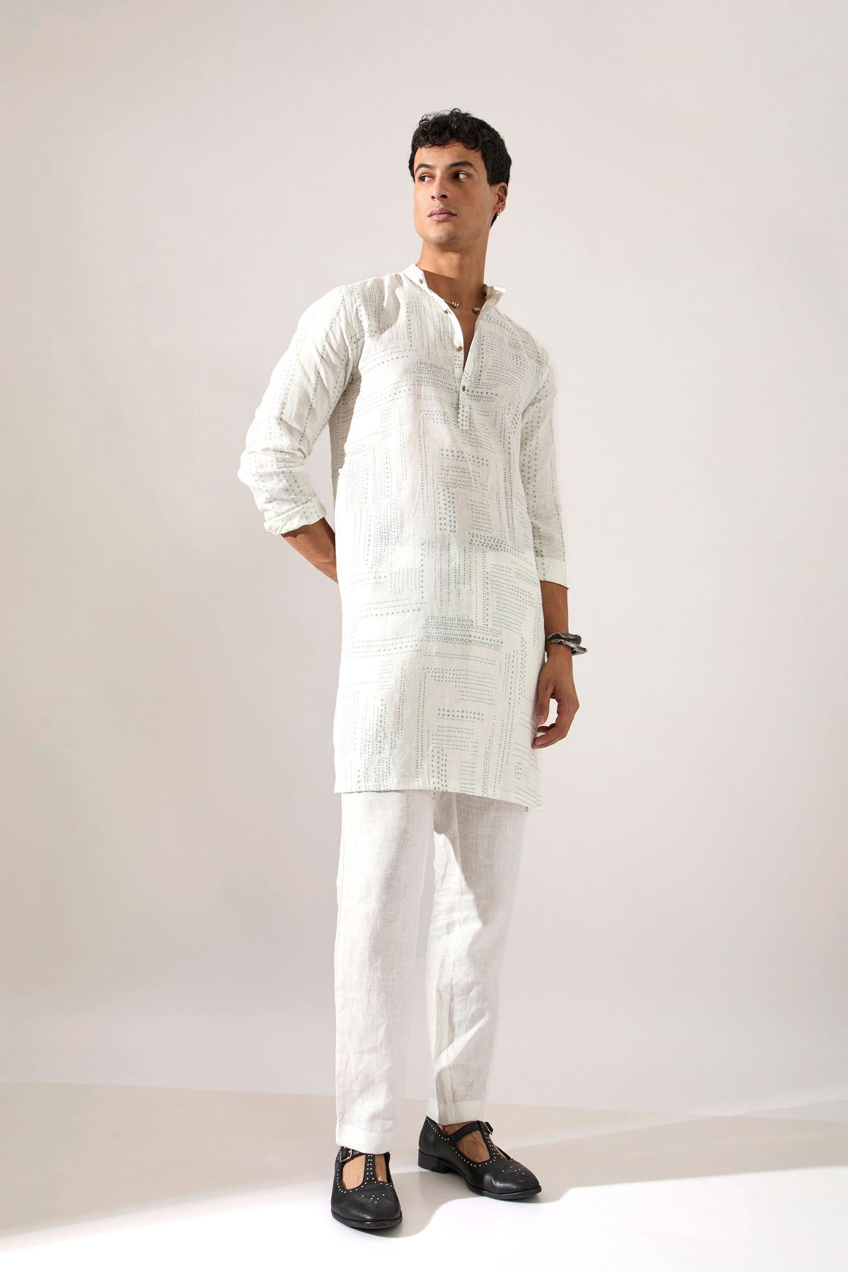 Lucas Shibori And Dots Kurta Set