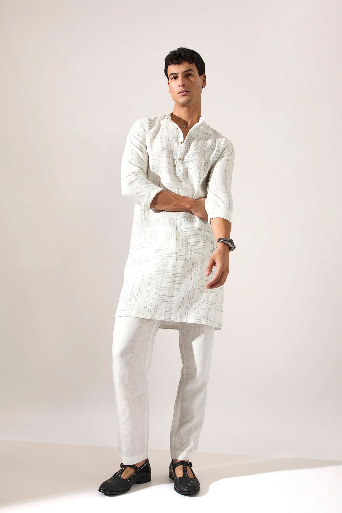 Lucas Shibori And Dots Kurta Set
