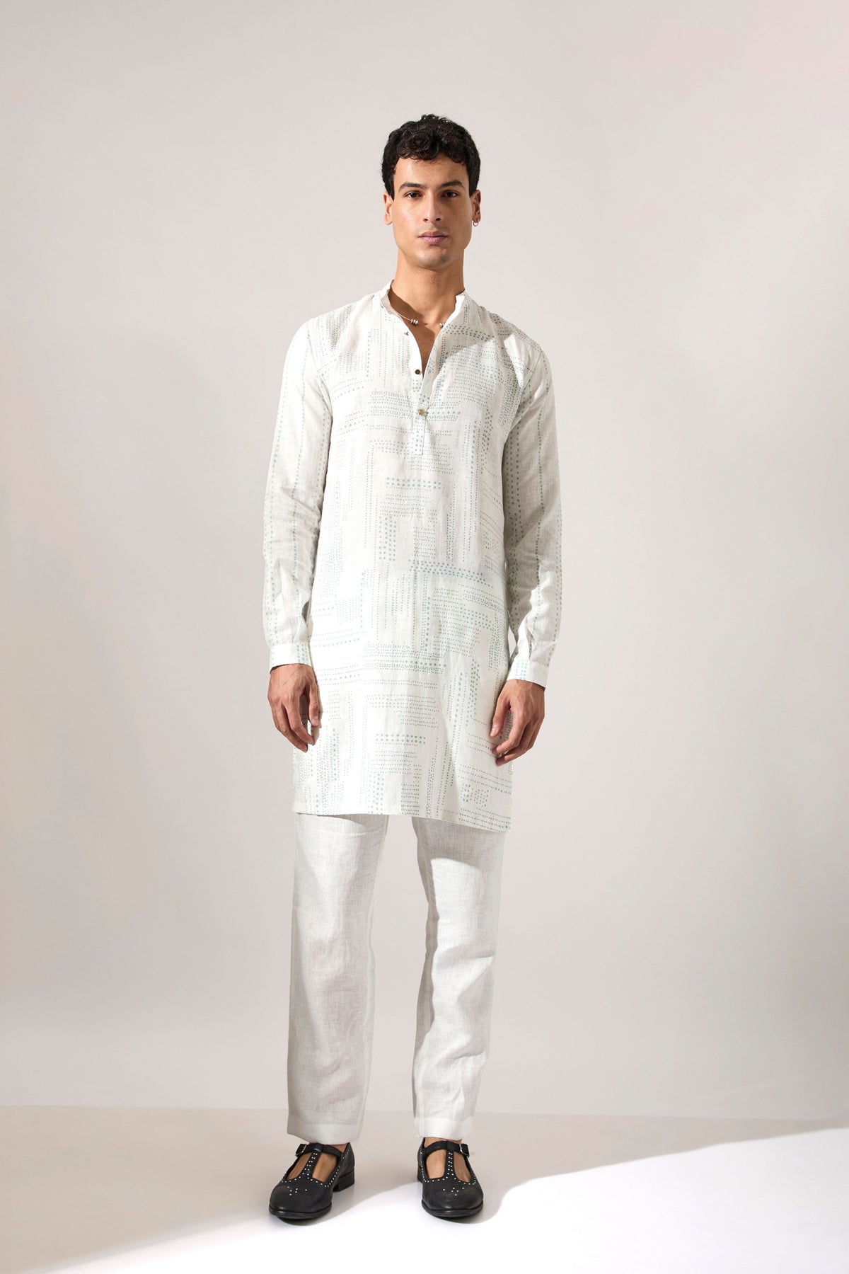 Lucas Shibori And Dots Kurta Set