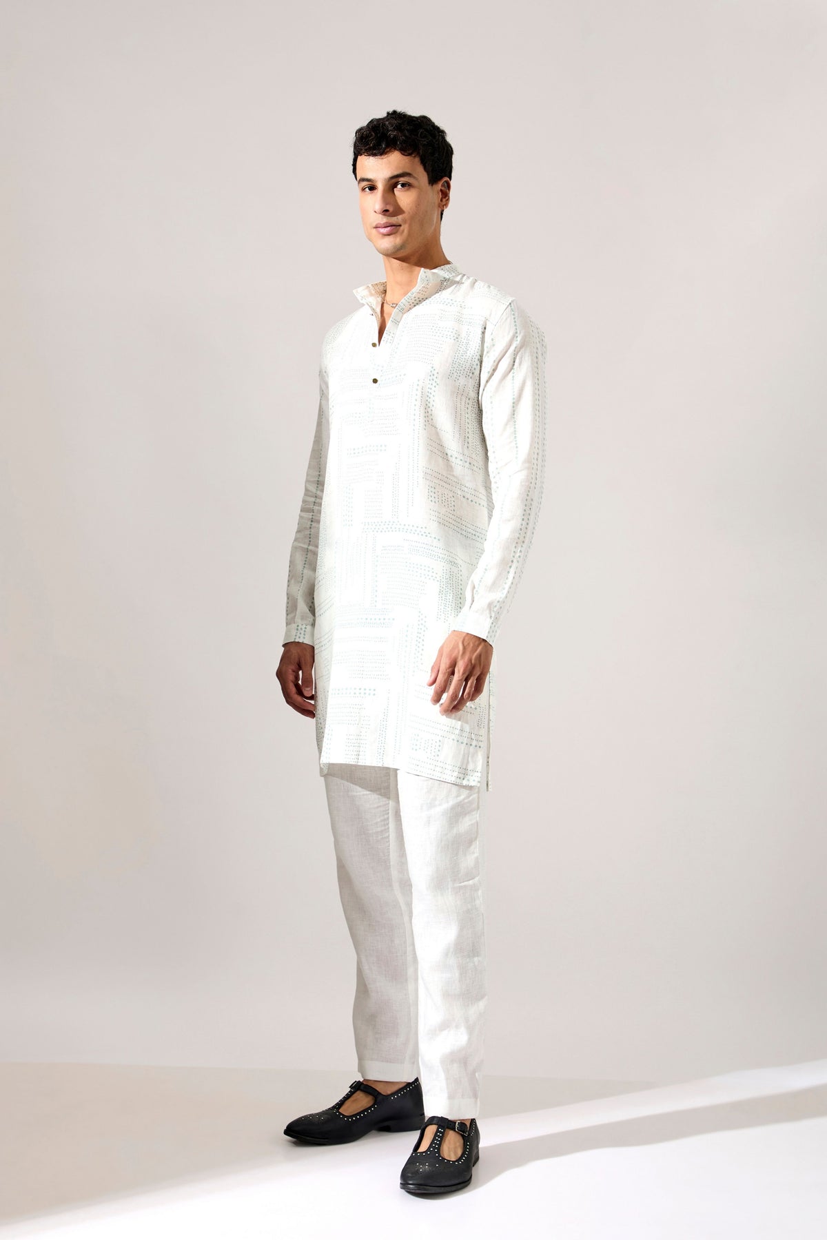Lucas Shibori And Dots Kurta Set