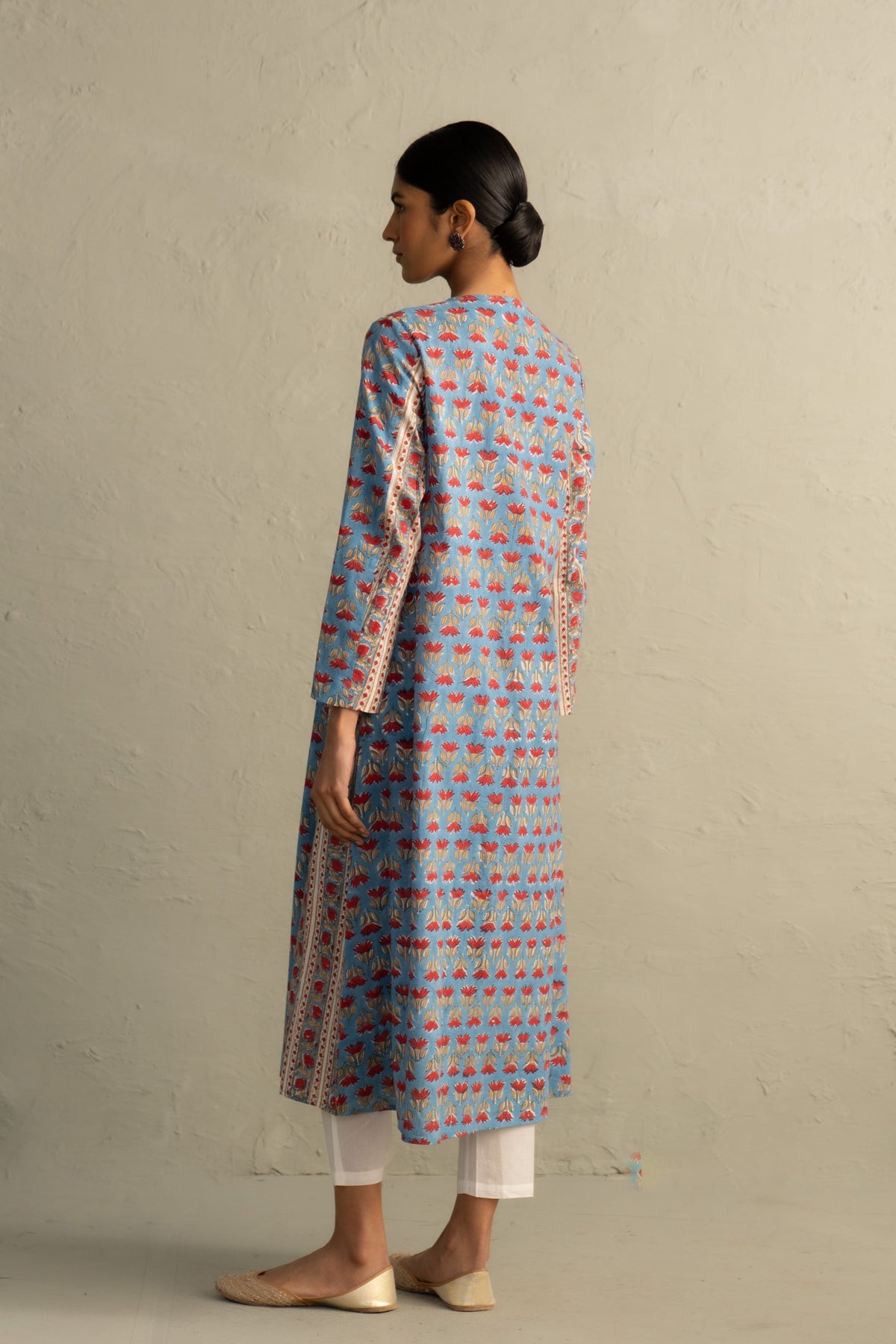 Blue Placket Kurta Set