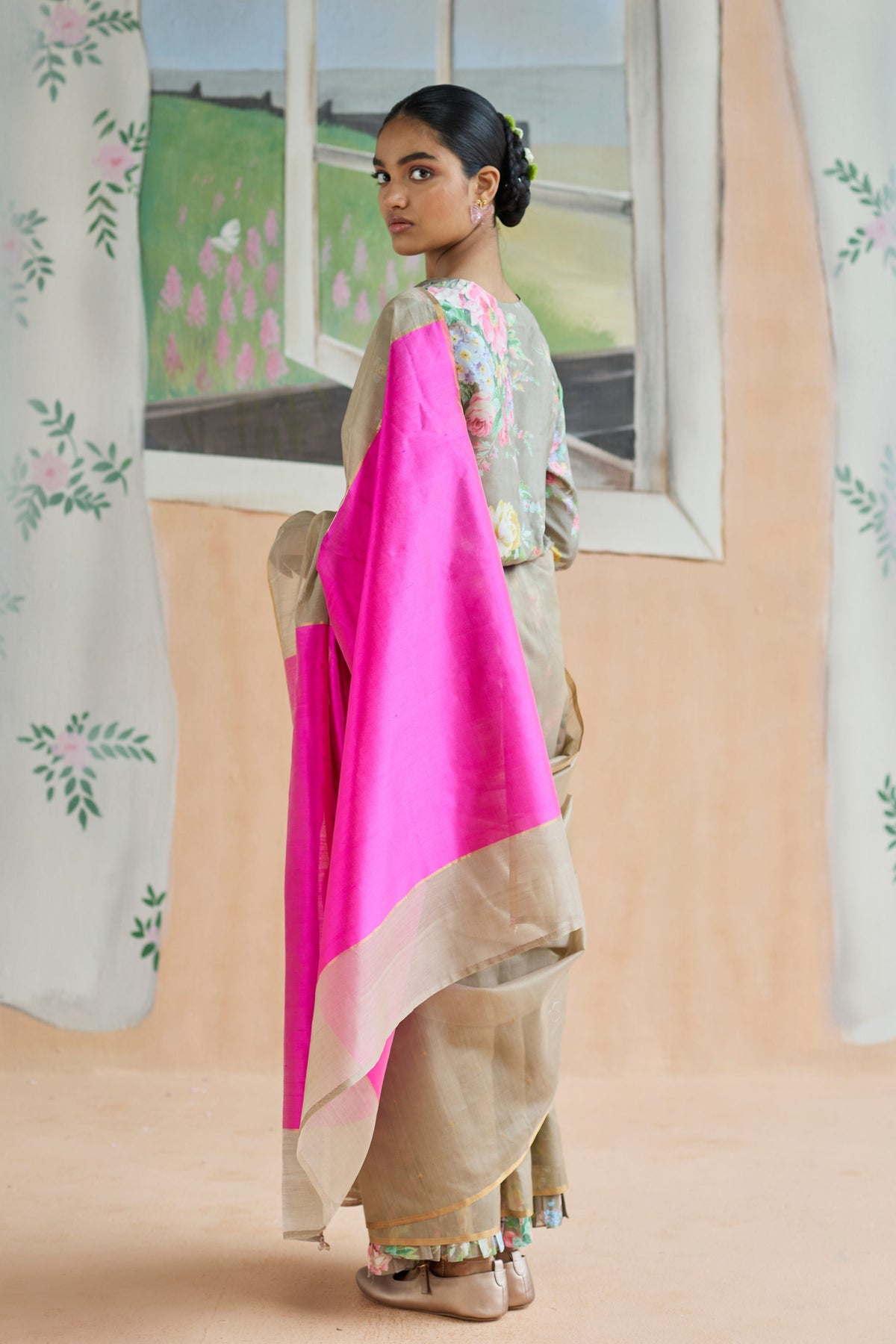 Dunes and Drift Chanderi Sari