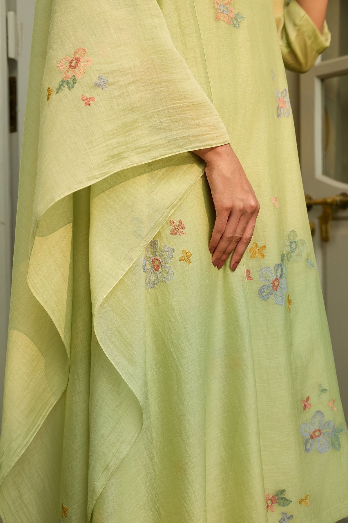 Lime Embroidered Kurta Set