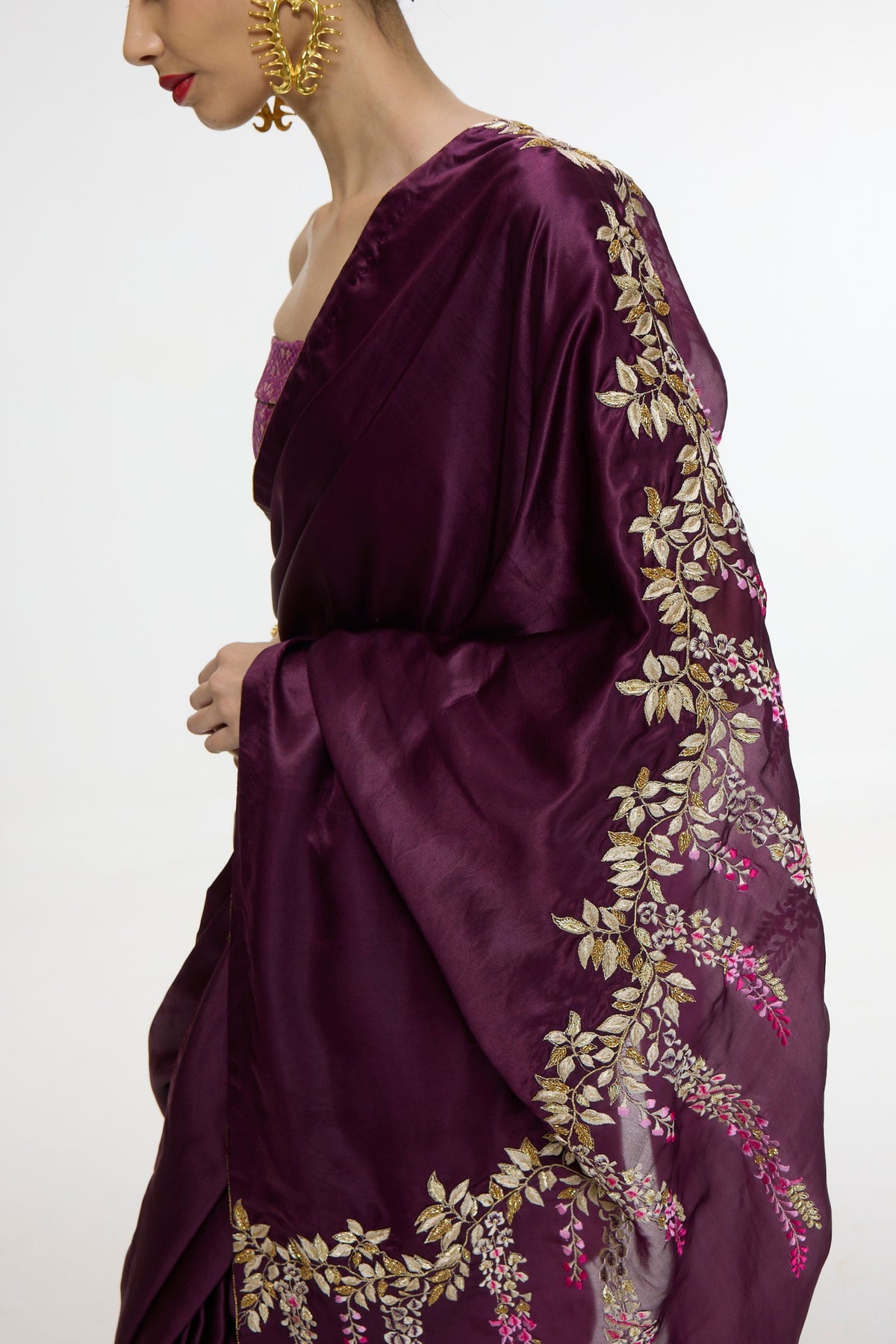 Handwoven Maroon Saree