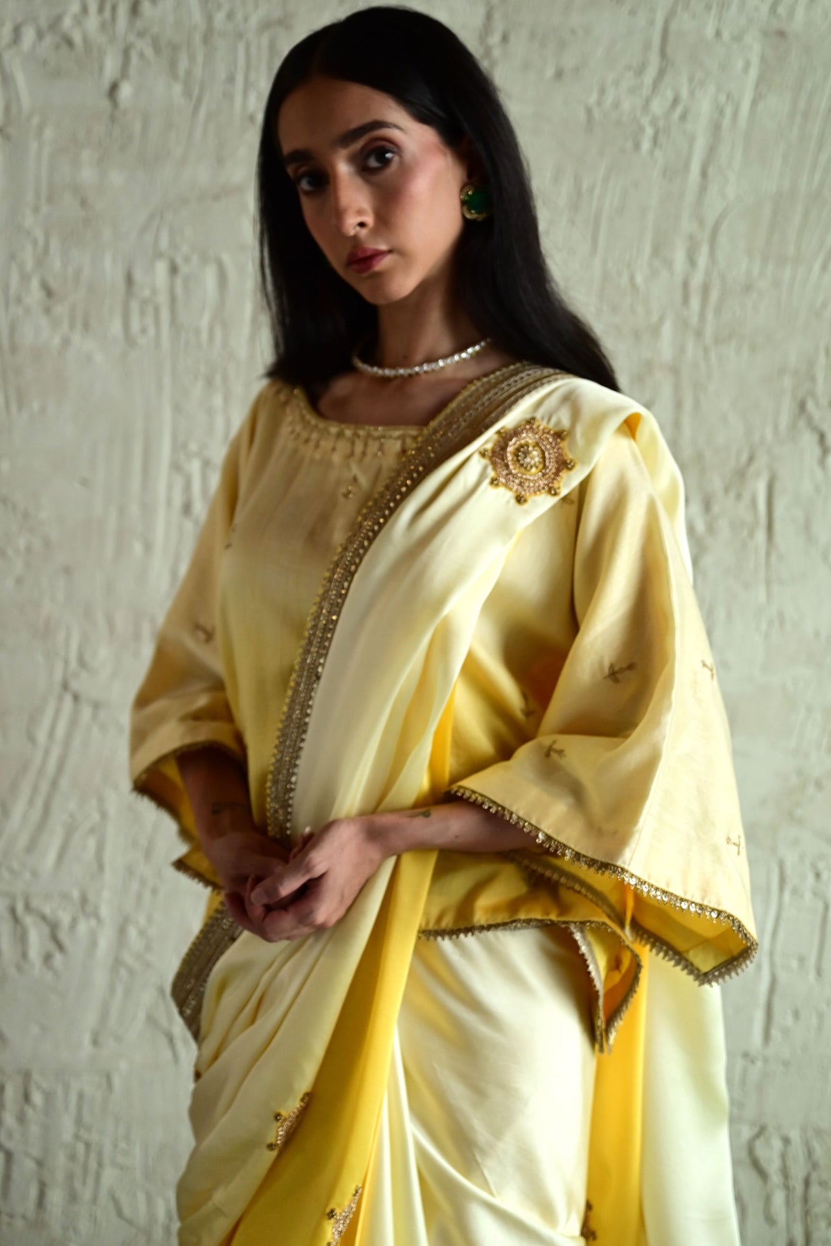 Ivory Ghevar Kaftan Blouse