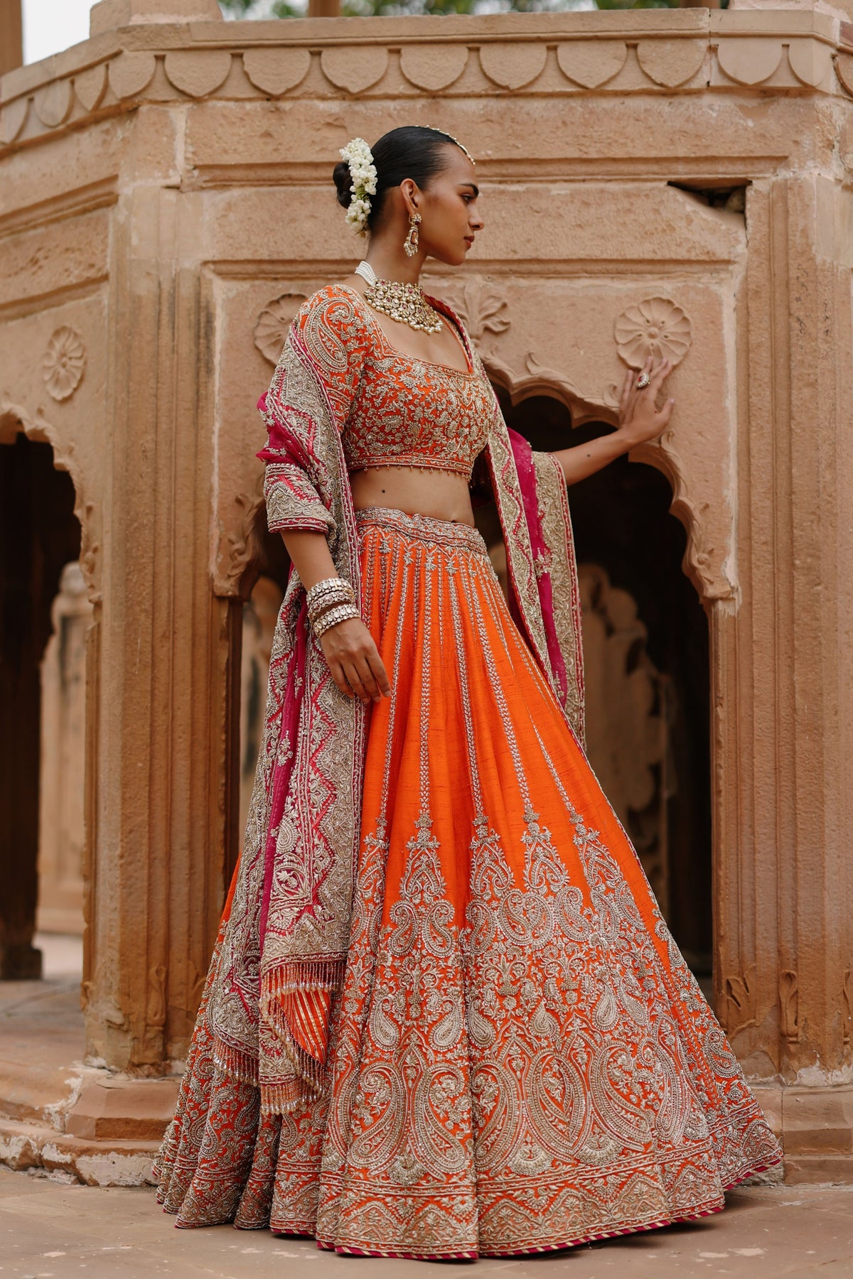 Nagma Orange Lehenga Set