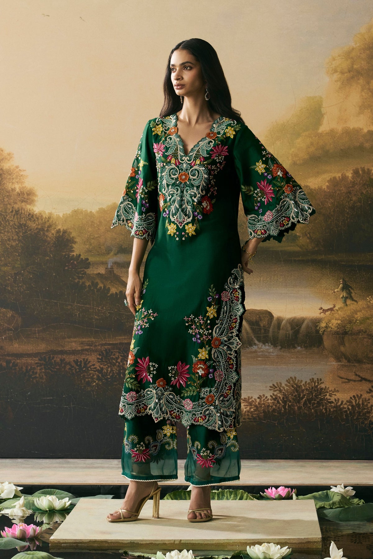 Emerald Chanderi Kurta Set
