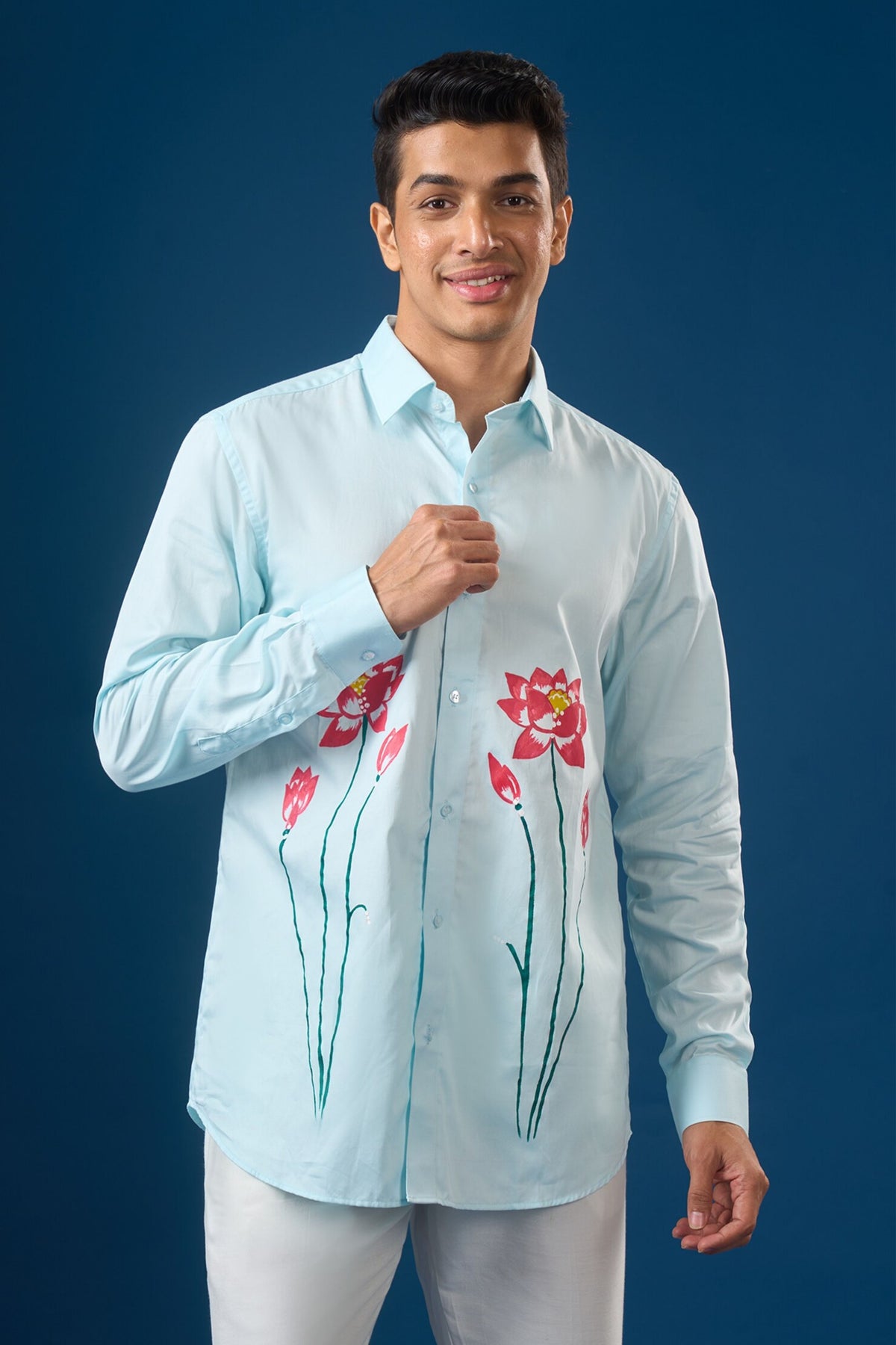 Sky Blue Floral Shirt