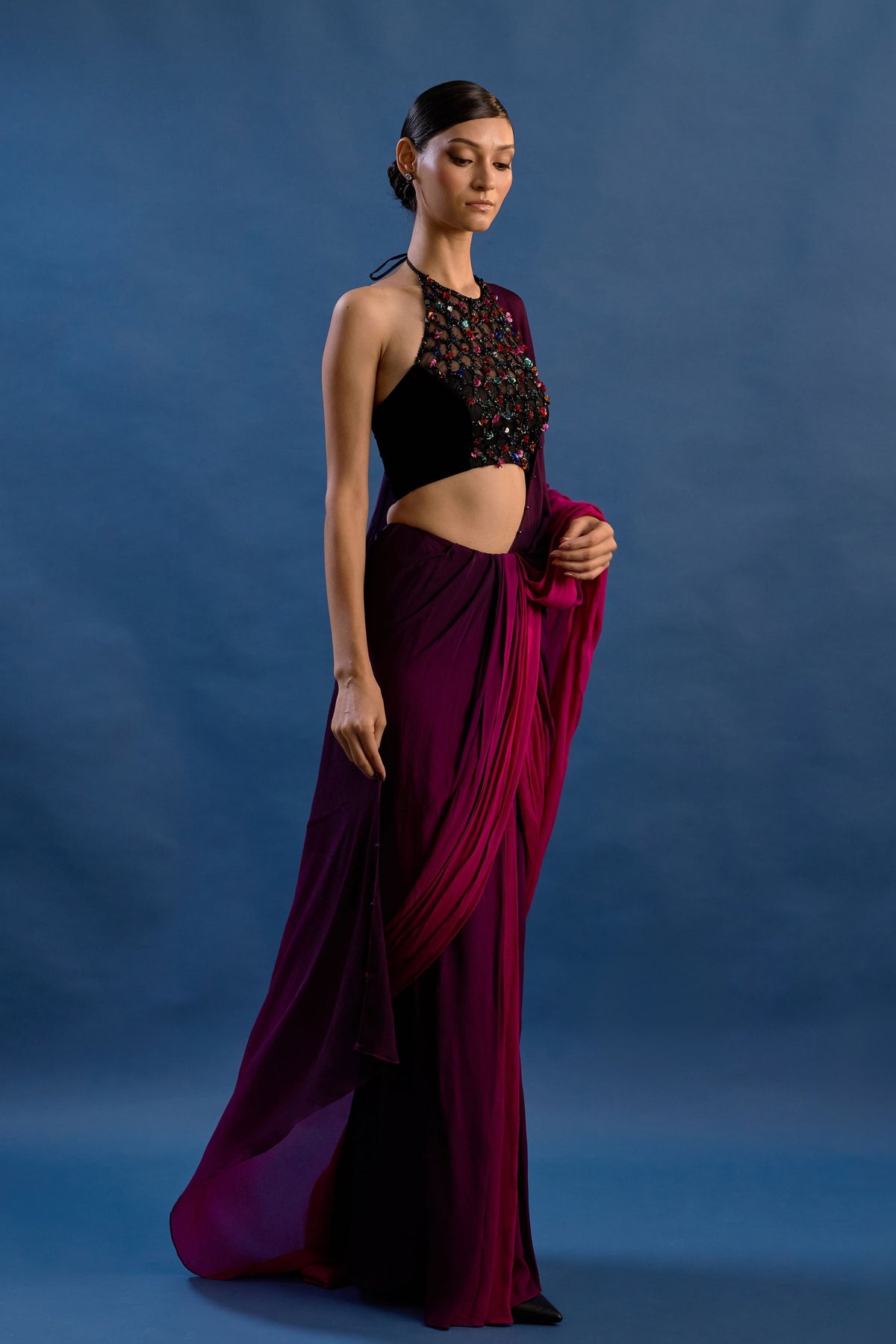 Helen Draped Saree Set