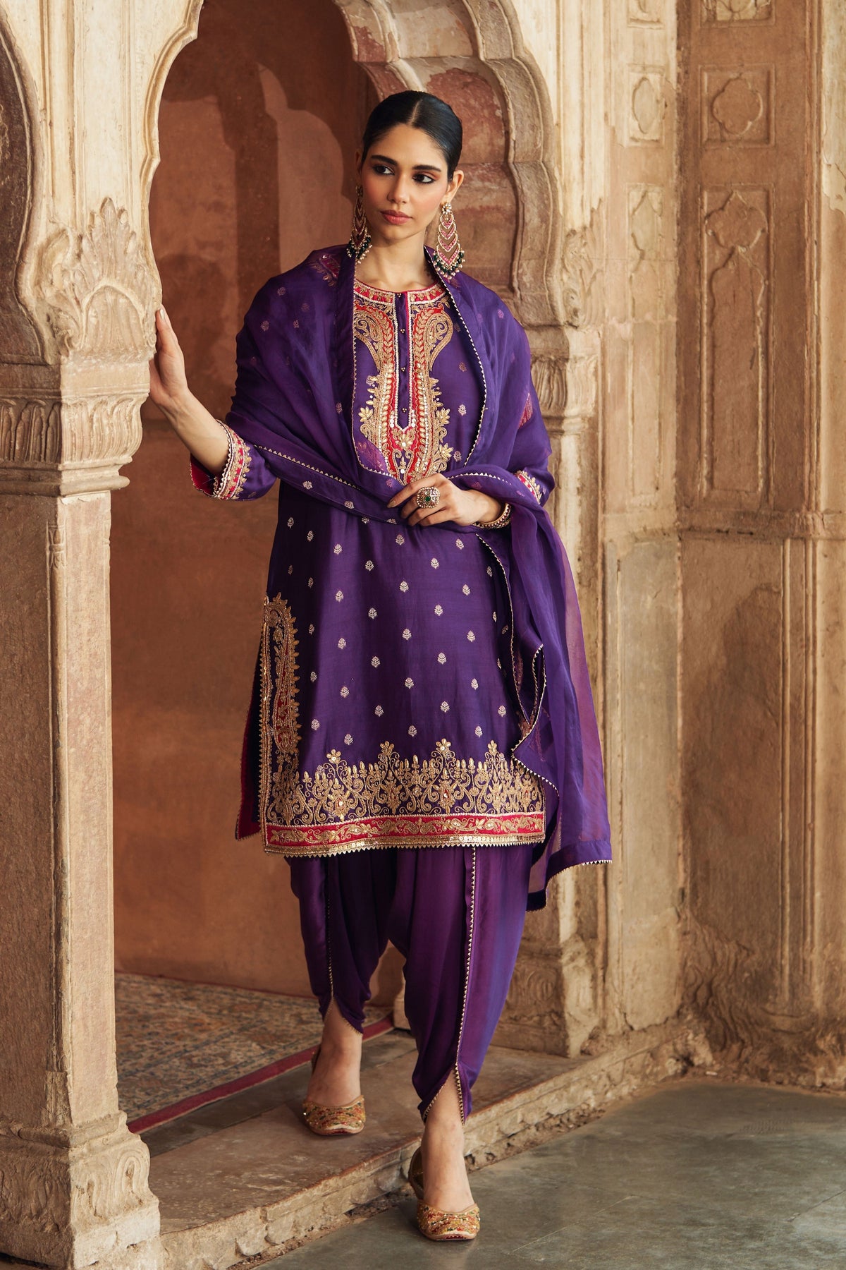 Fahmida Purple Kurta With Salwar