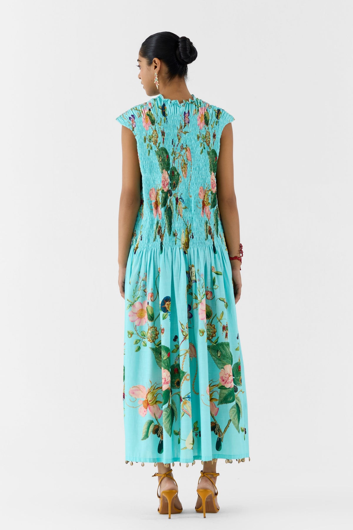 Blue Blossom Ruching Dress
