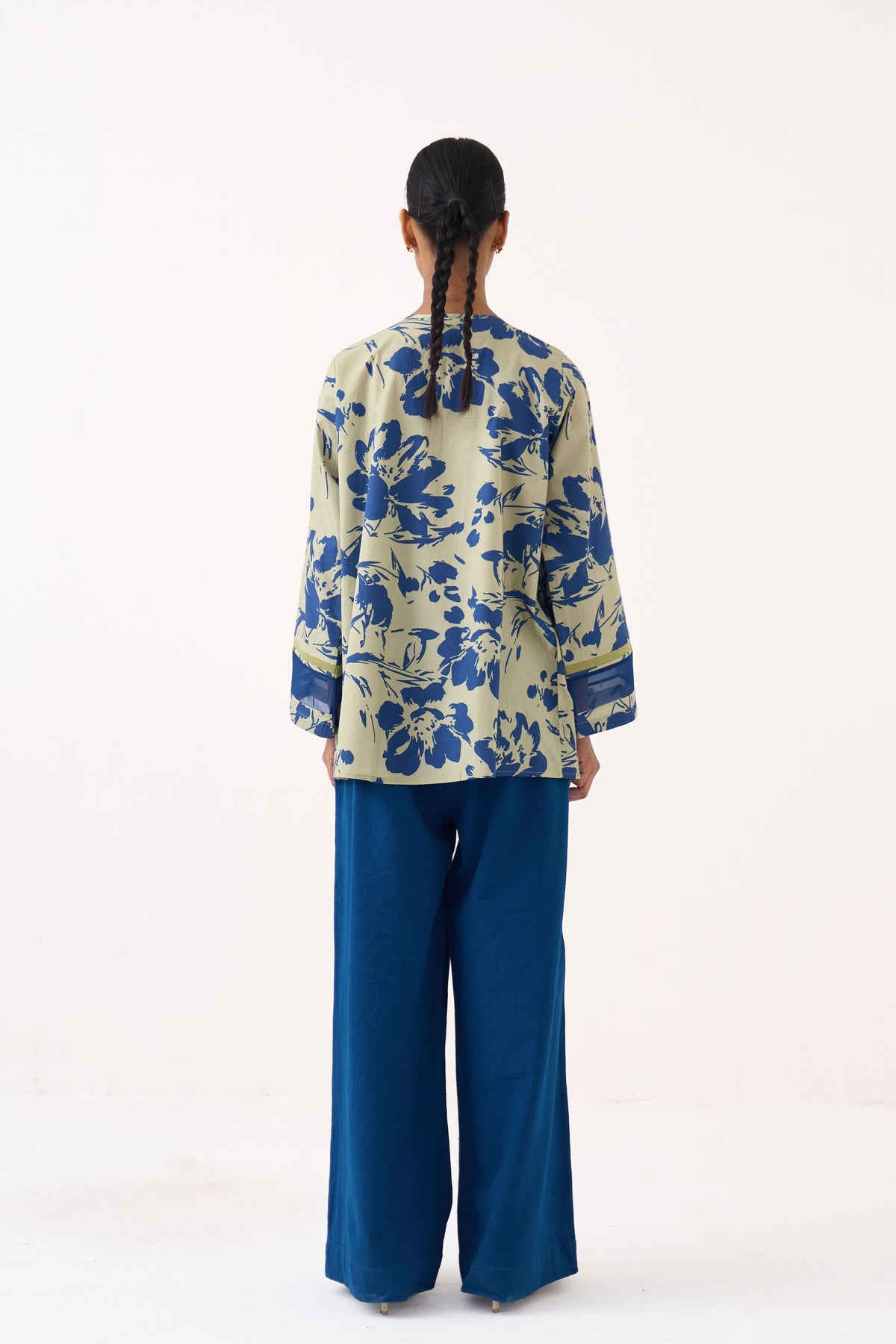 Wide Sleeve Gather Neck Co-Ord Set